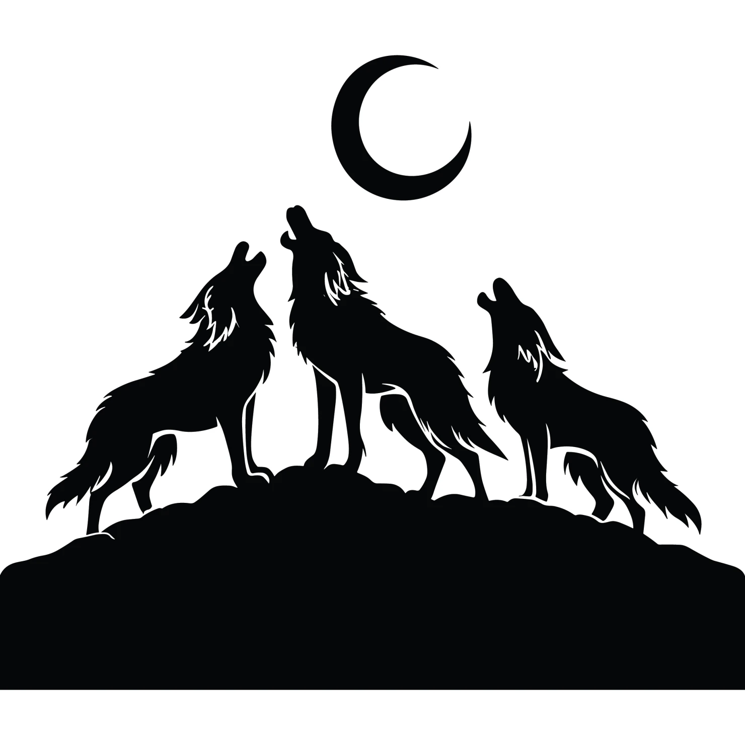 Wolf customizable silhouettes set design #35573