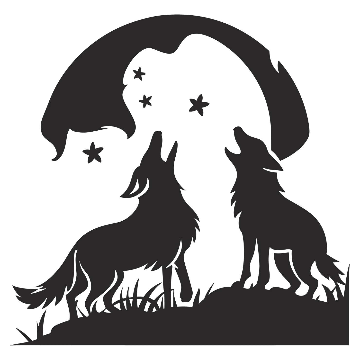 Wolf customizable silhouettes set design #35575