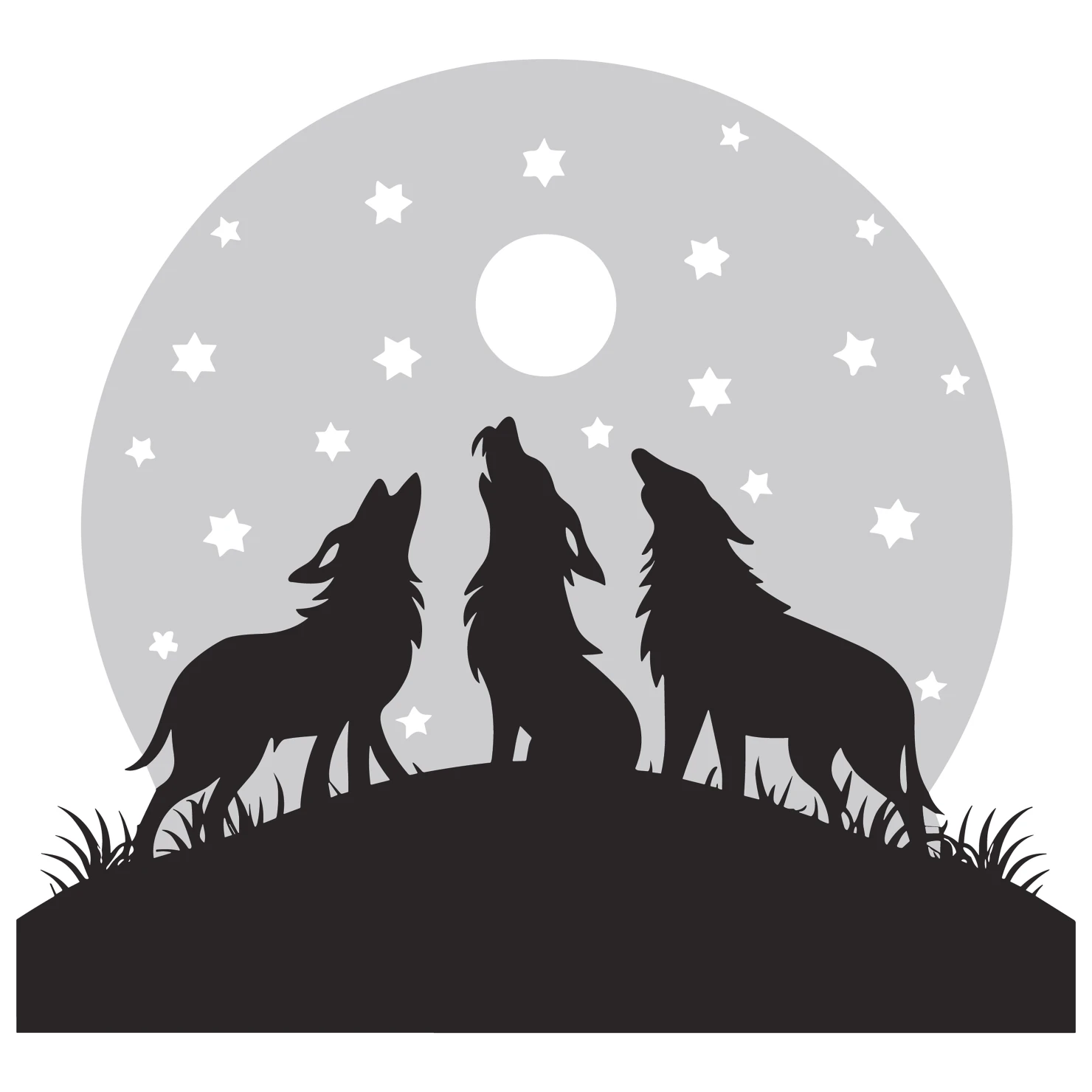Wolf customizable silhouettes set design #35576