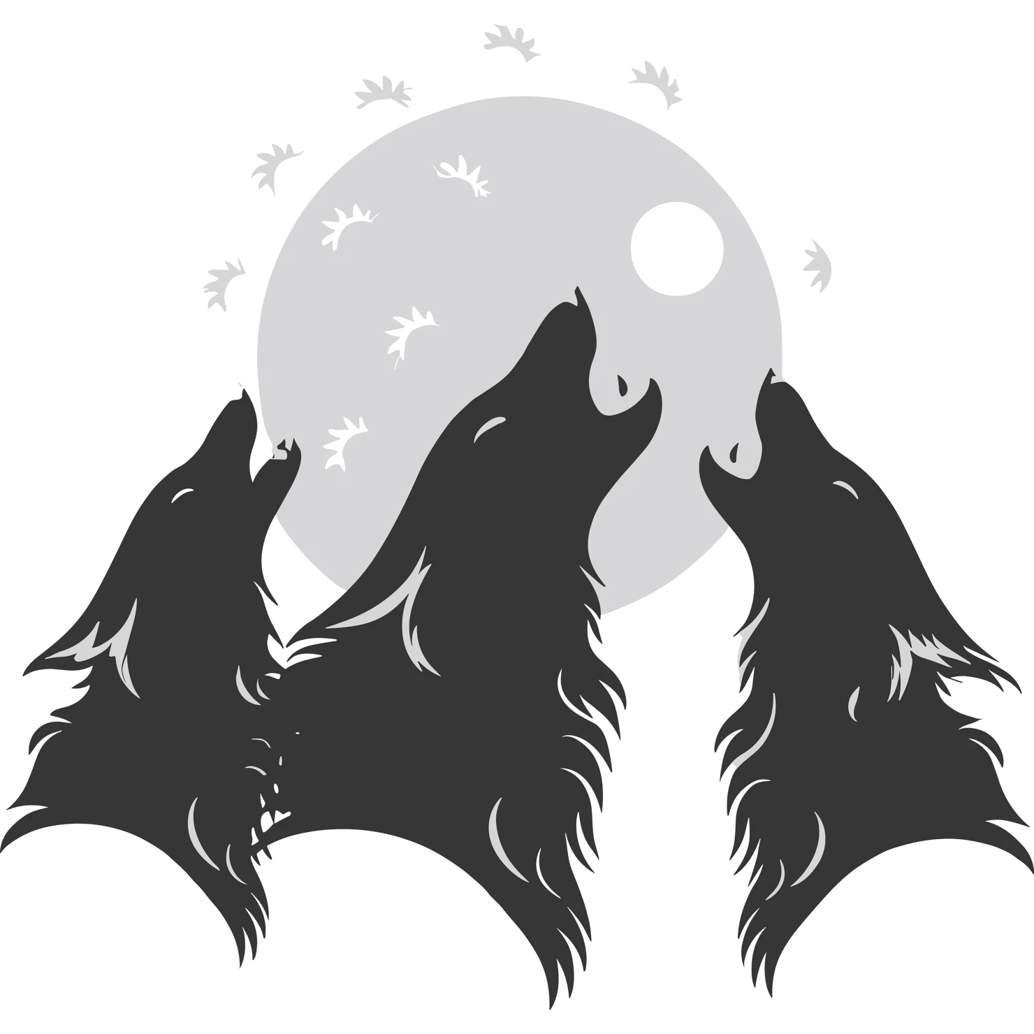 Wolf customizable silhouettes set design #35577