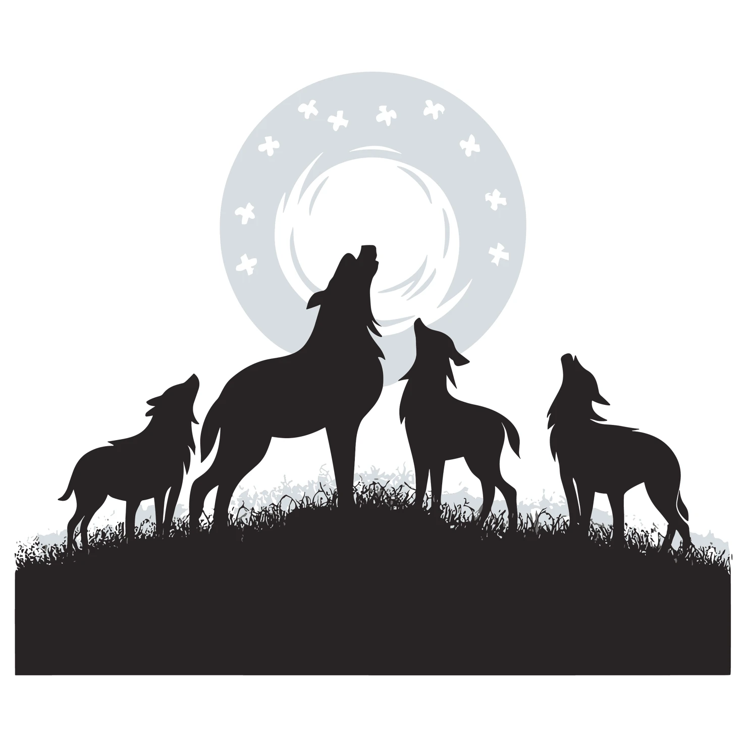 Wolf customizable silhouettes set design #35579