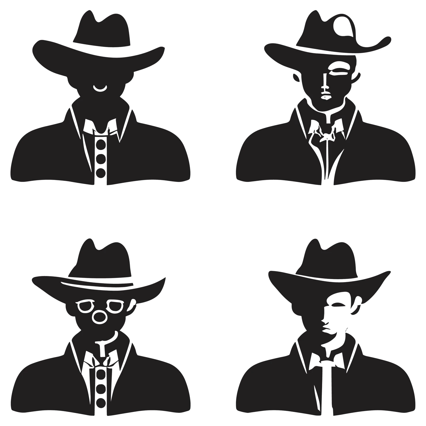 Men customizable silhouettes set design #35582