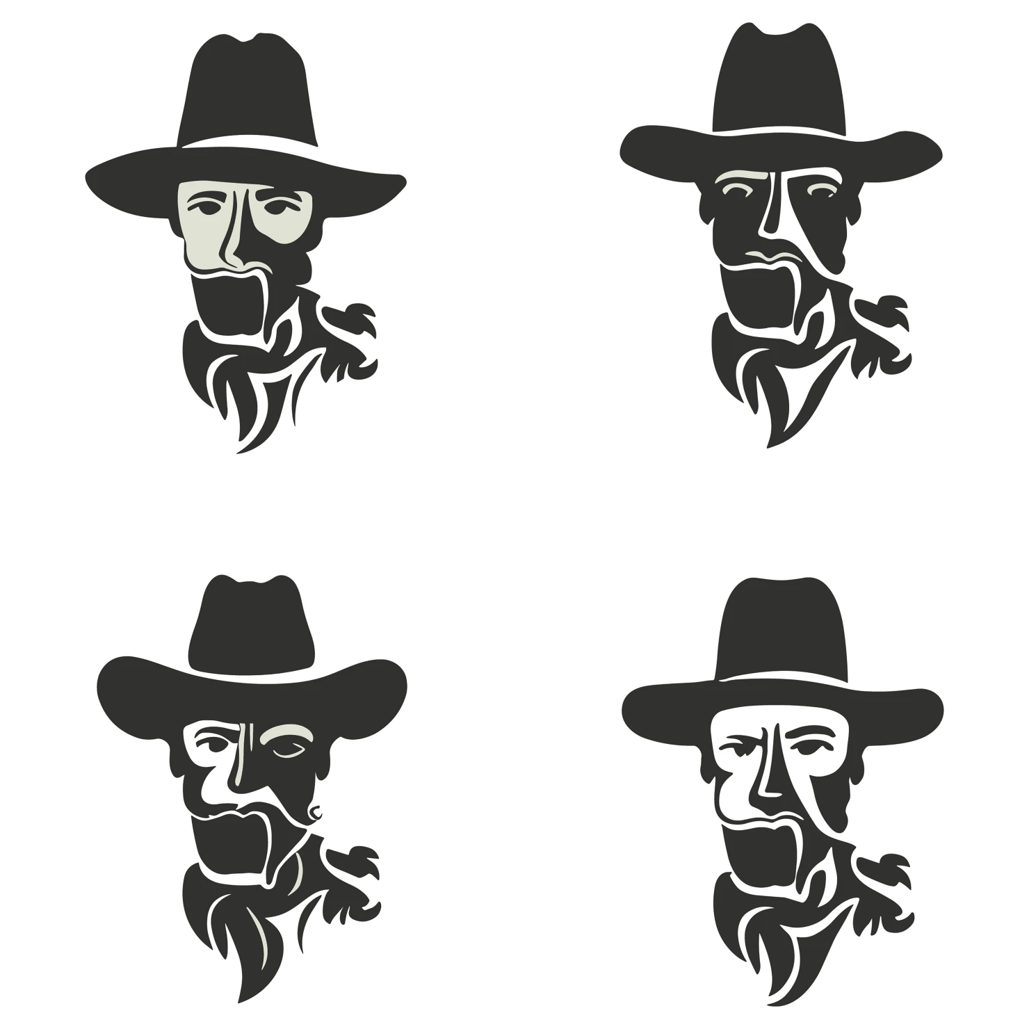 Men customizable silhouettes set design #35583