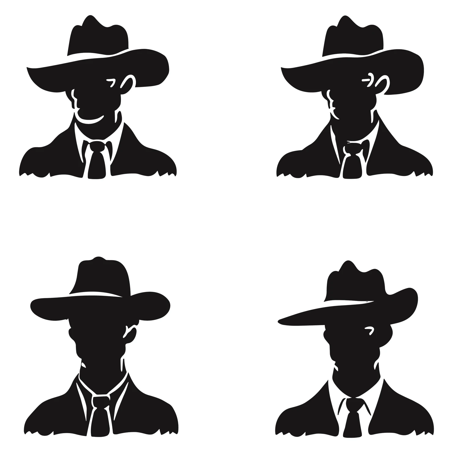 Men customizable silhouettes set design #35588
