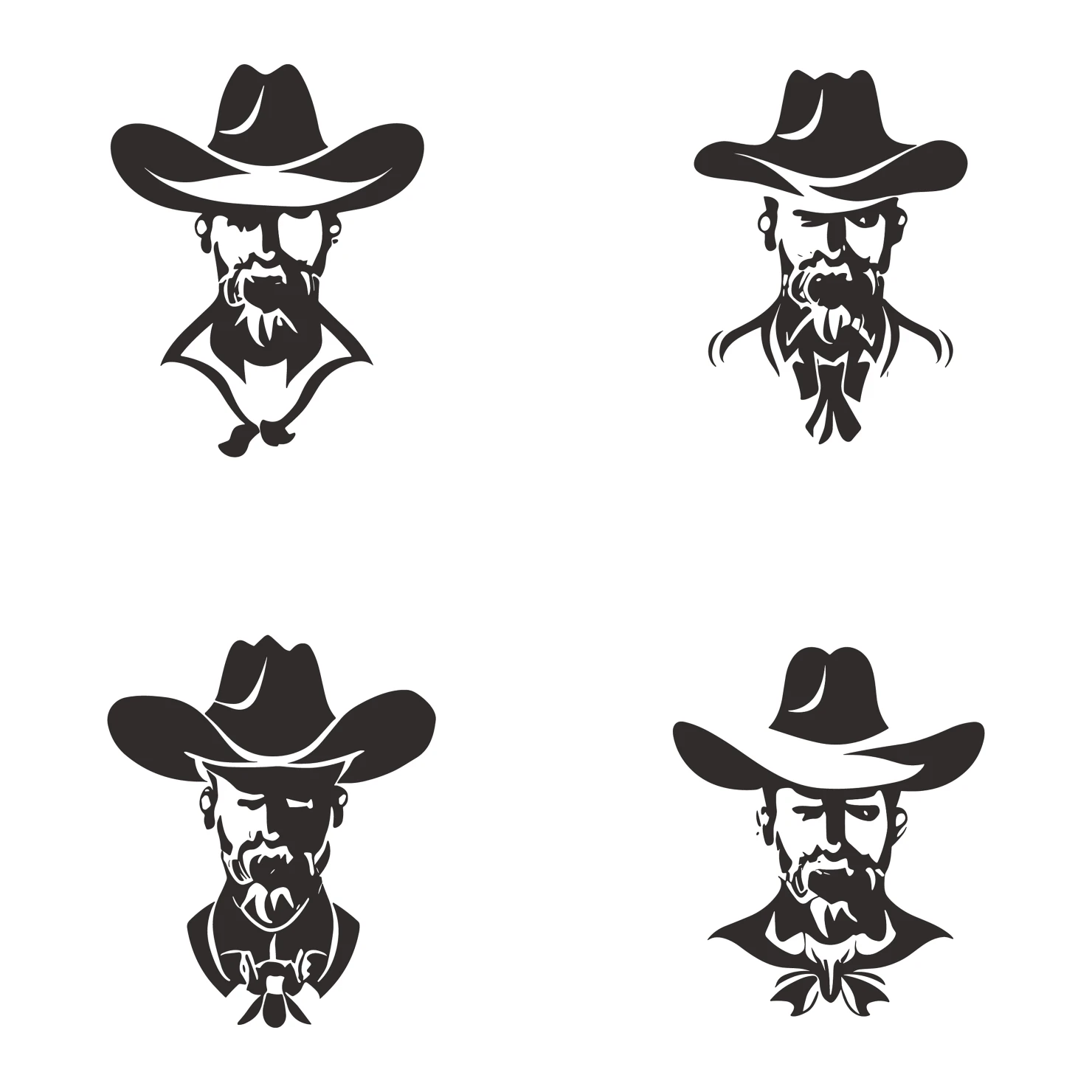 Men customizable silhouettes set design #35593