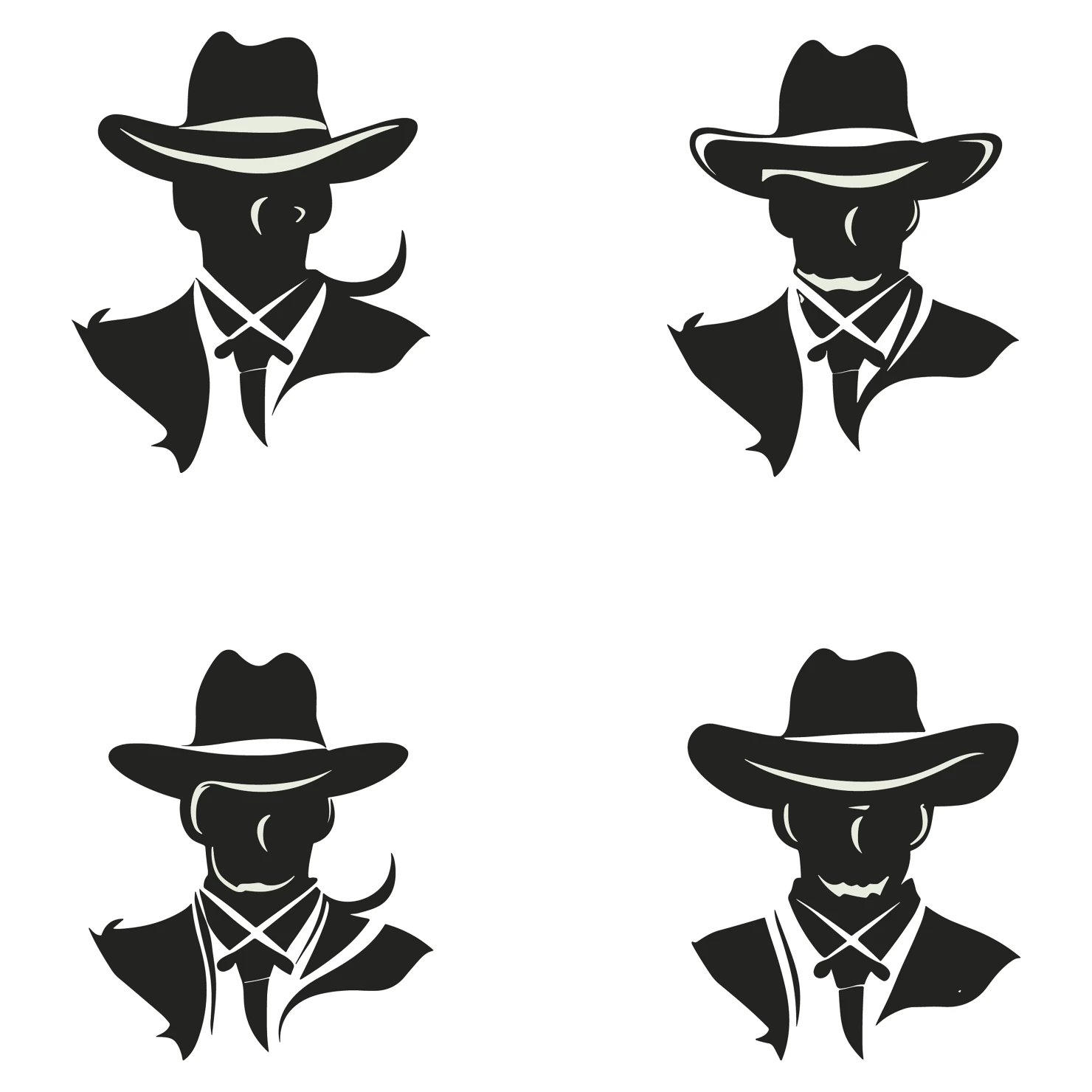 Men customizable silhouettes set design #35596