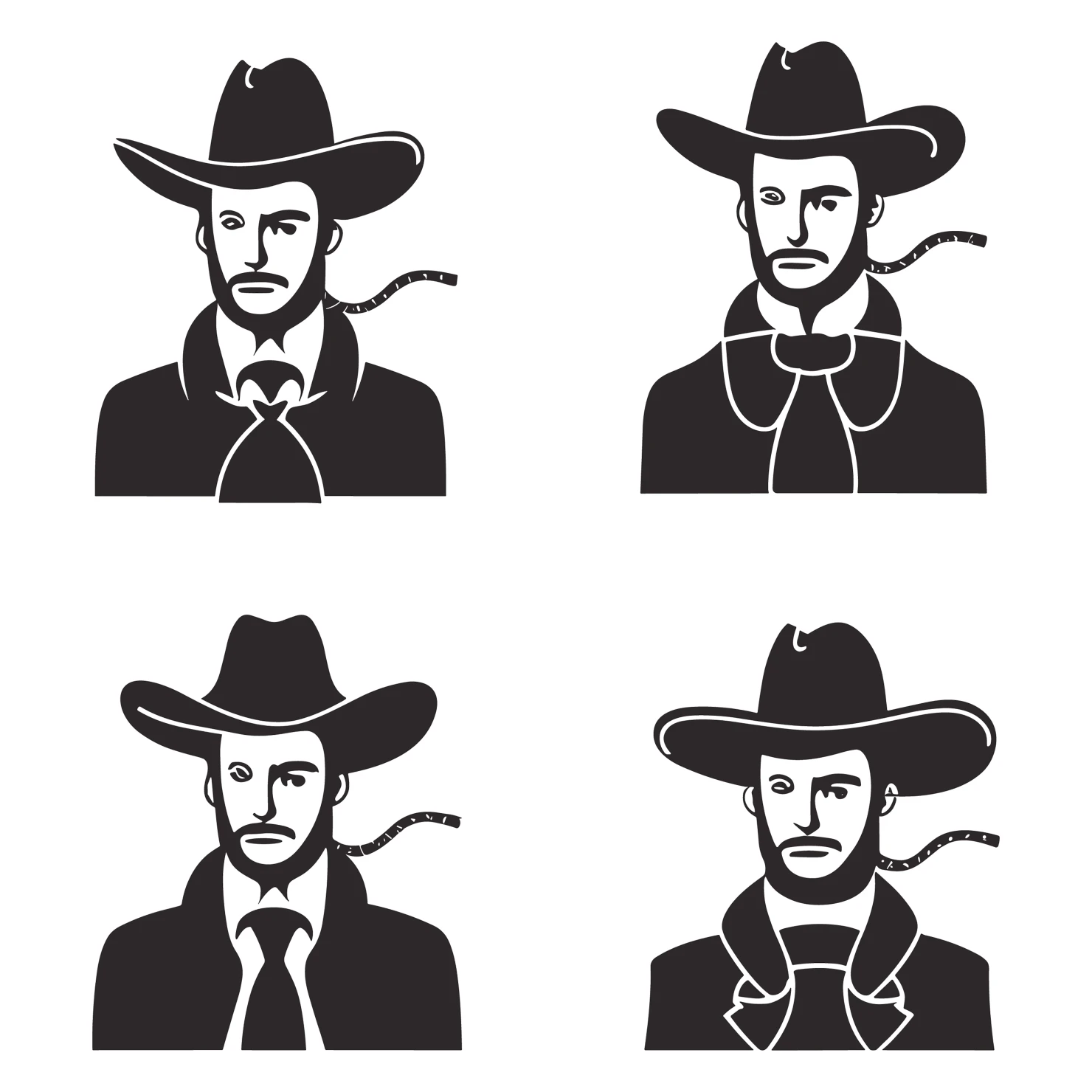 Men customizable silhouettes set design #35600
