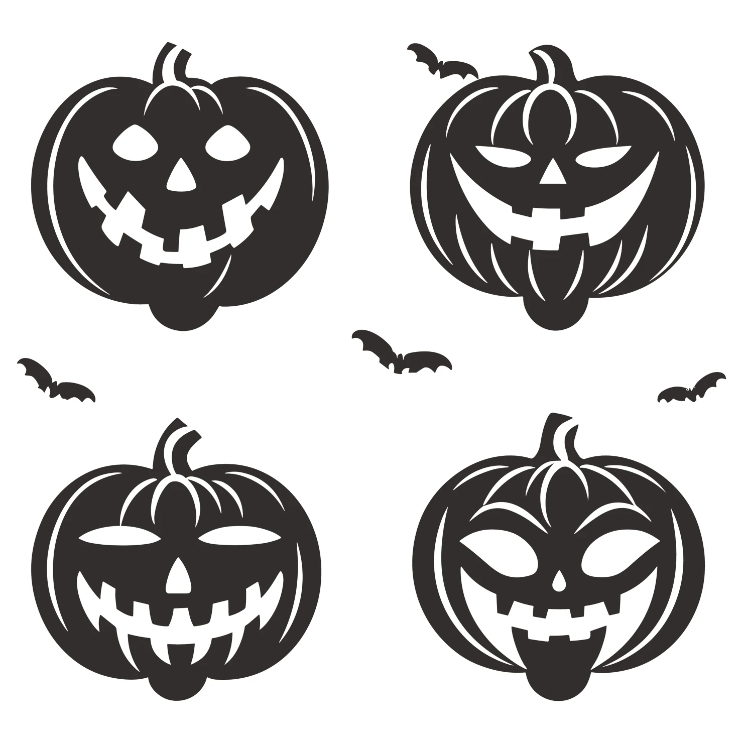 Halloween customizable silhouettes set design #35605