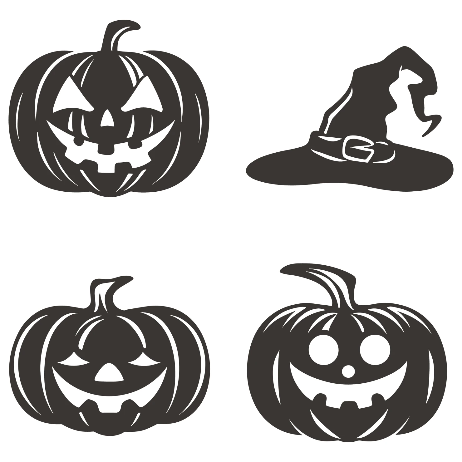 Halloween customizable silhouettes set design #35609