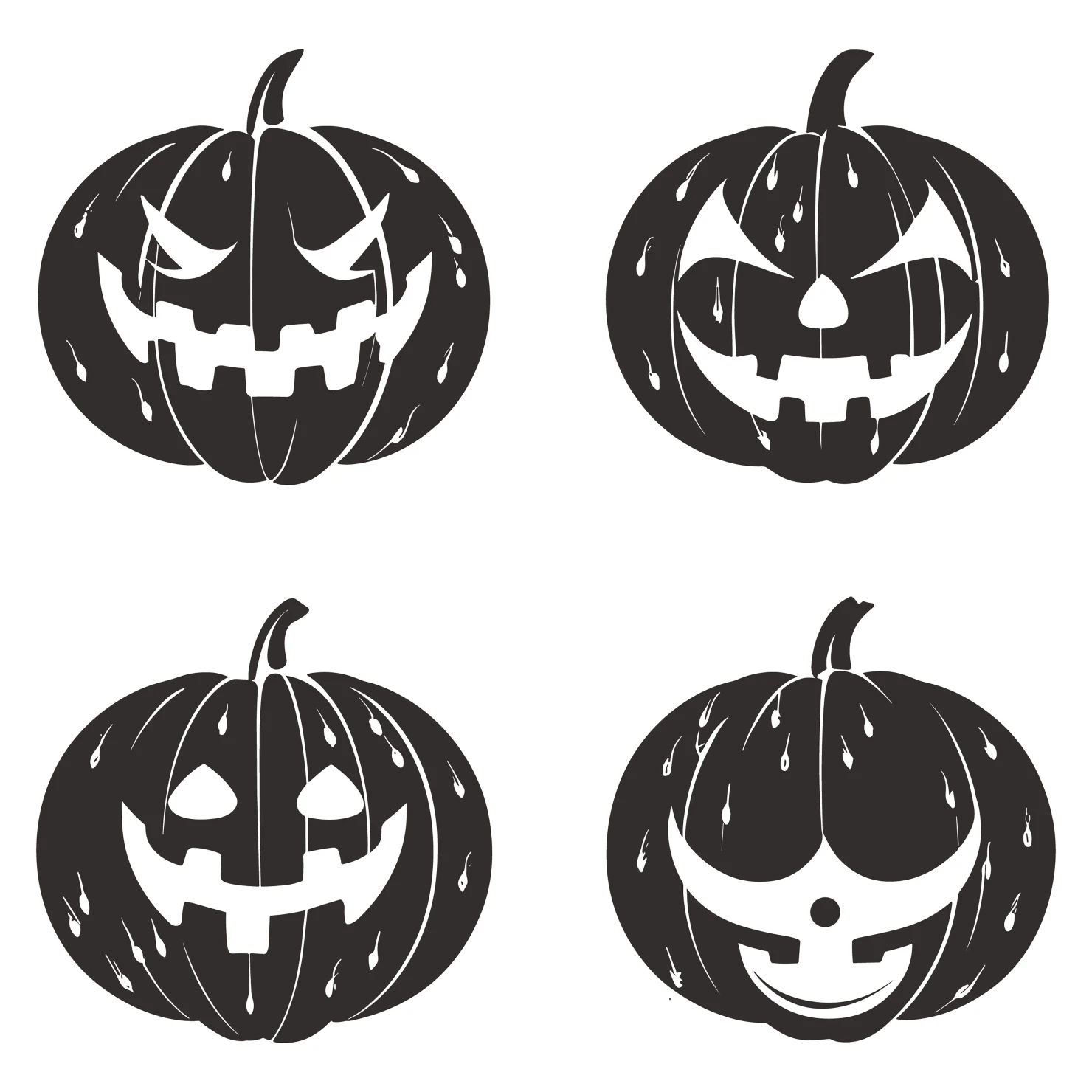 Halloween customizable silhouettes set design #35614