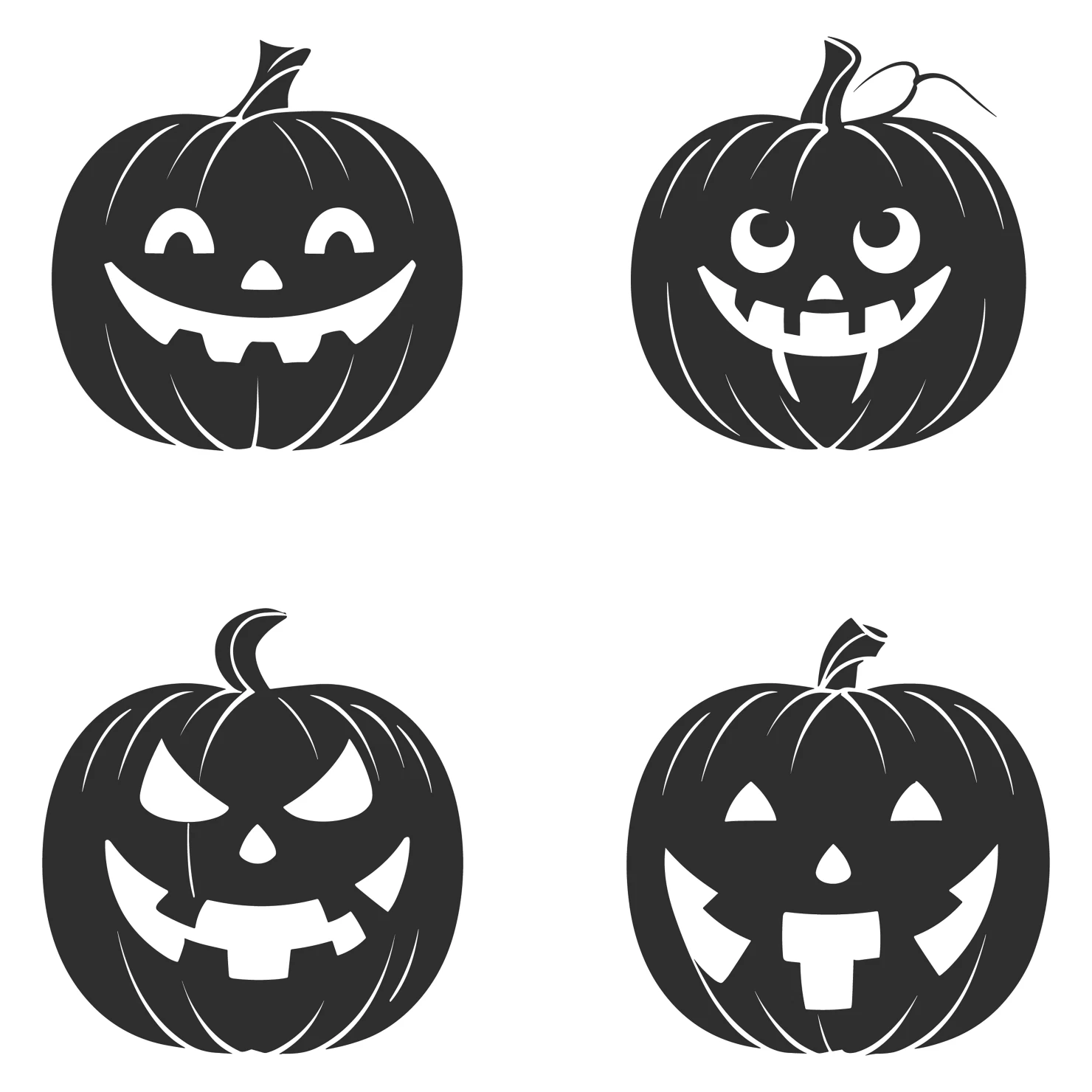 Halloween customizable silhouettes set design #35616