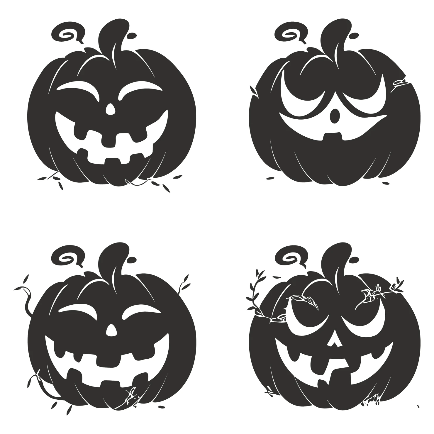 Halloween customizable silhouettes set design #35619