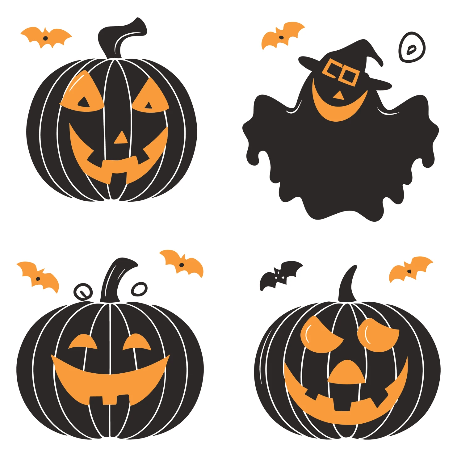 Halloween customizable icon set design #35620