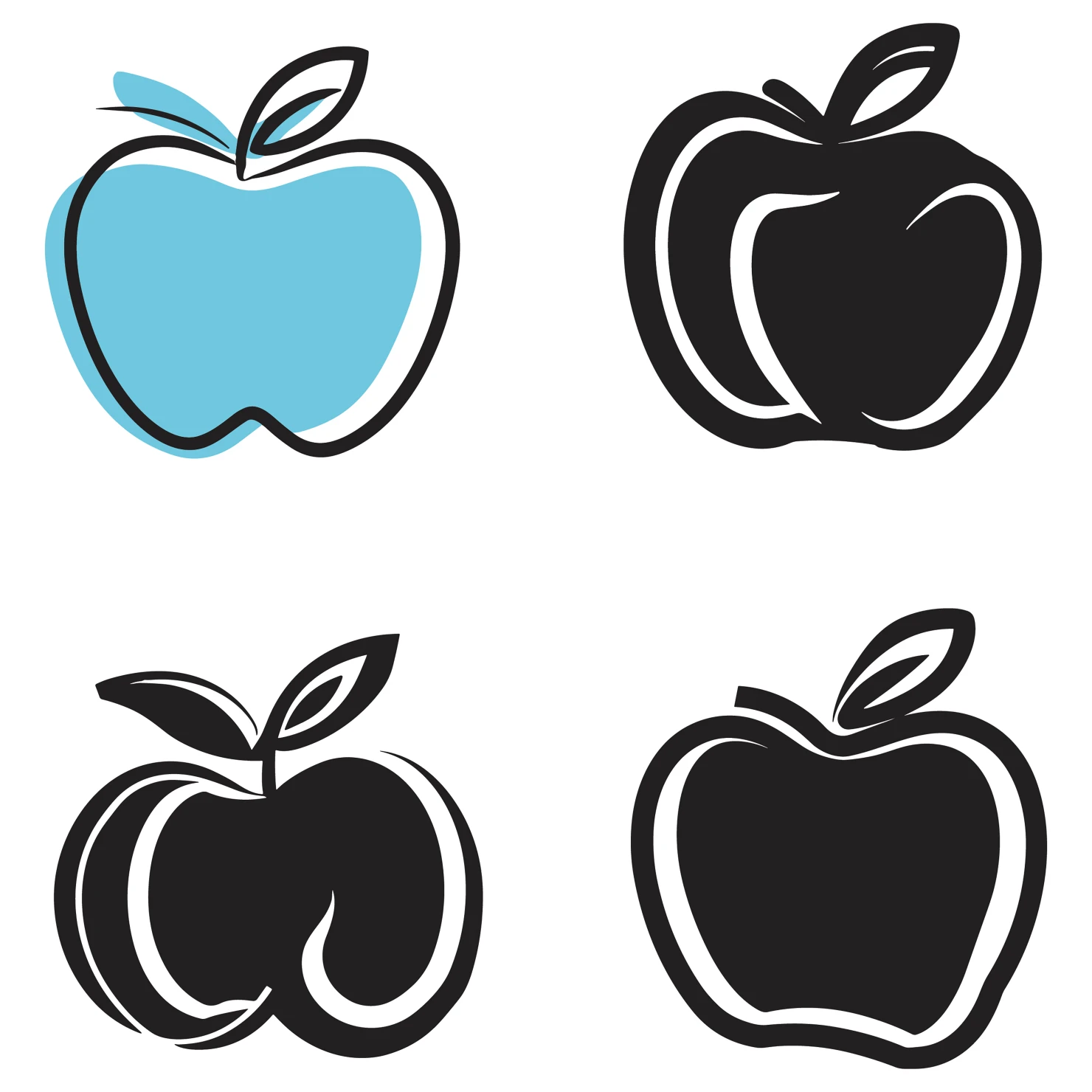 Apple customizable clip art set design #35646