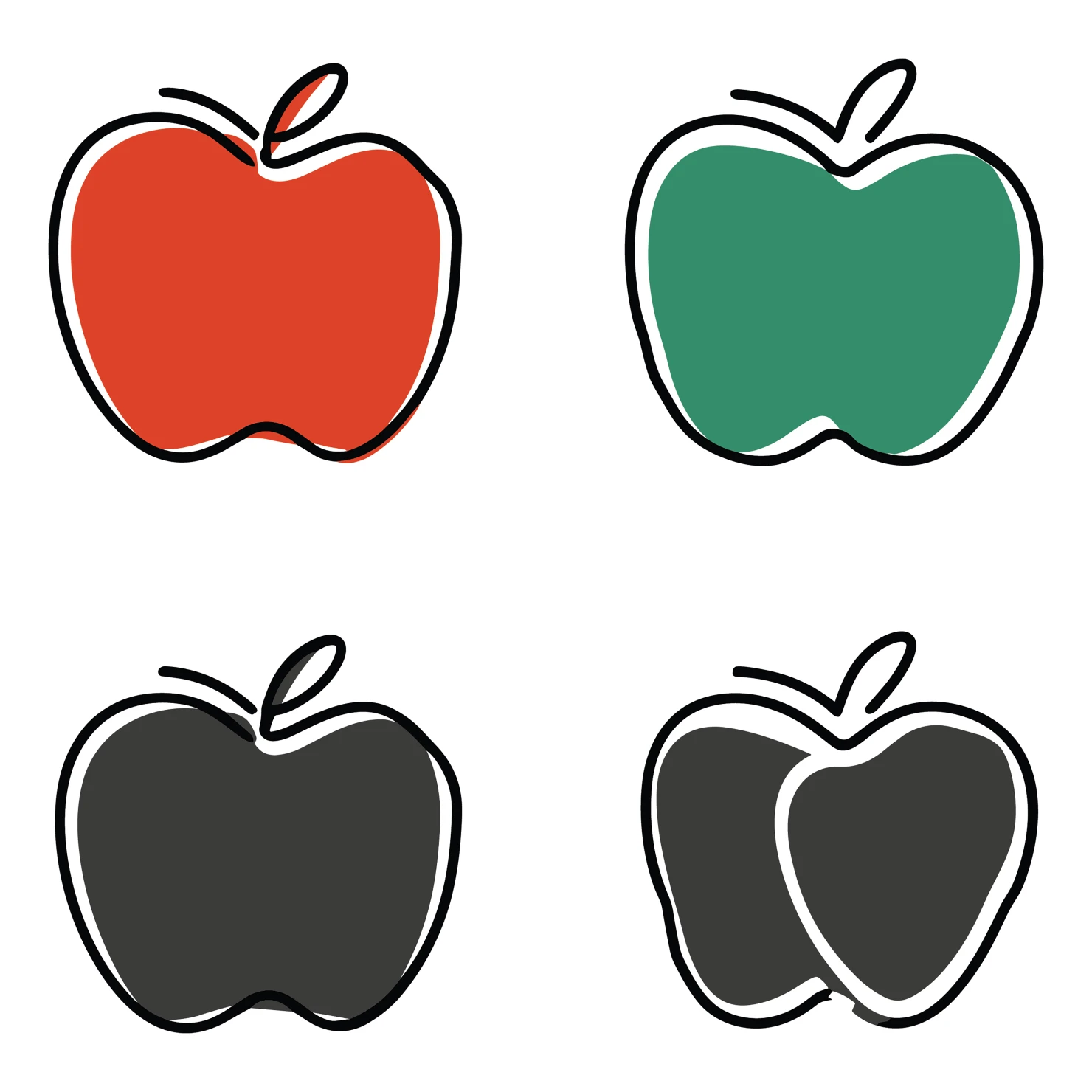 Apple customizable clip art set design #35655