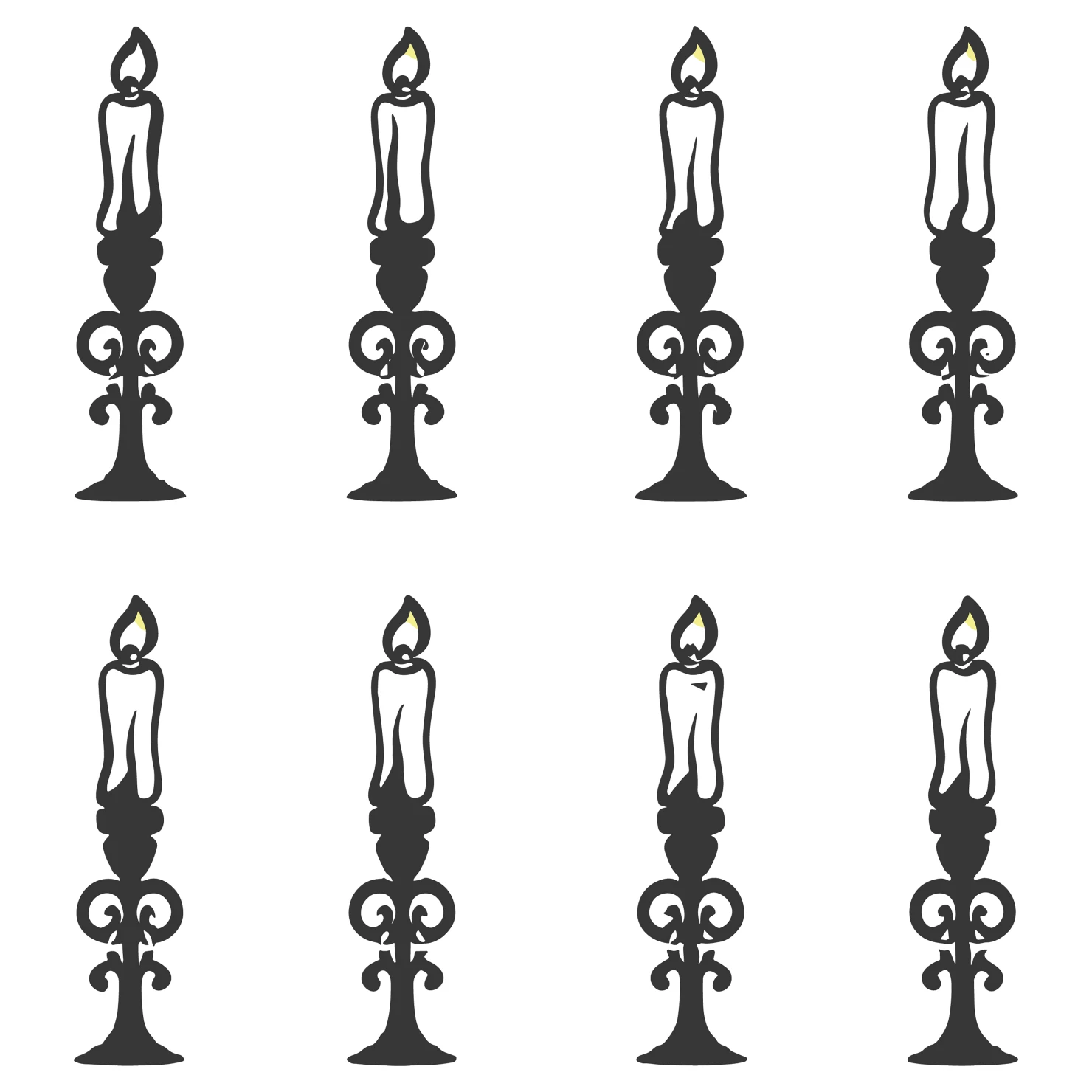 Candles customizable silhouettes set design #35663