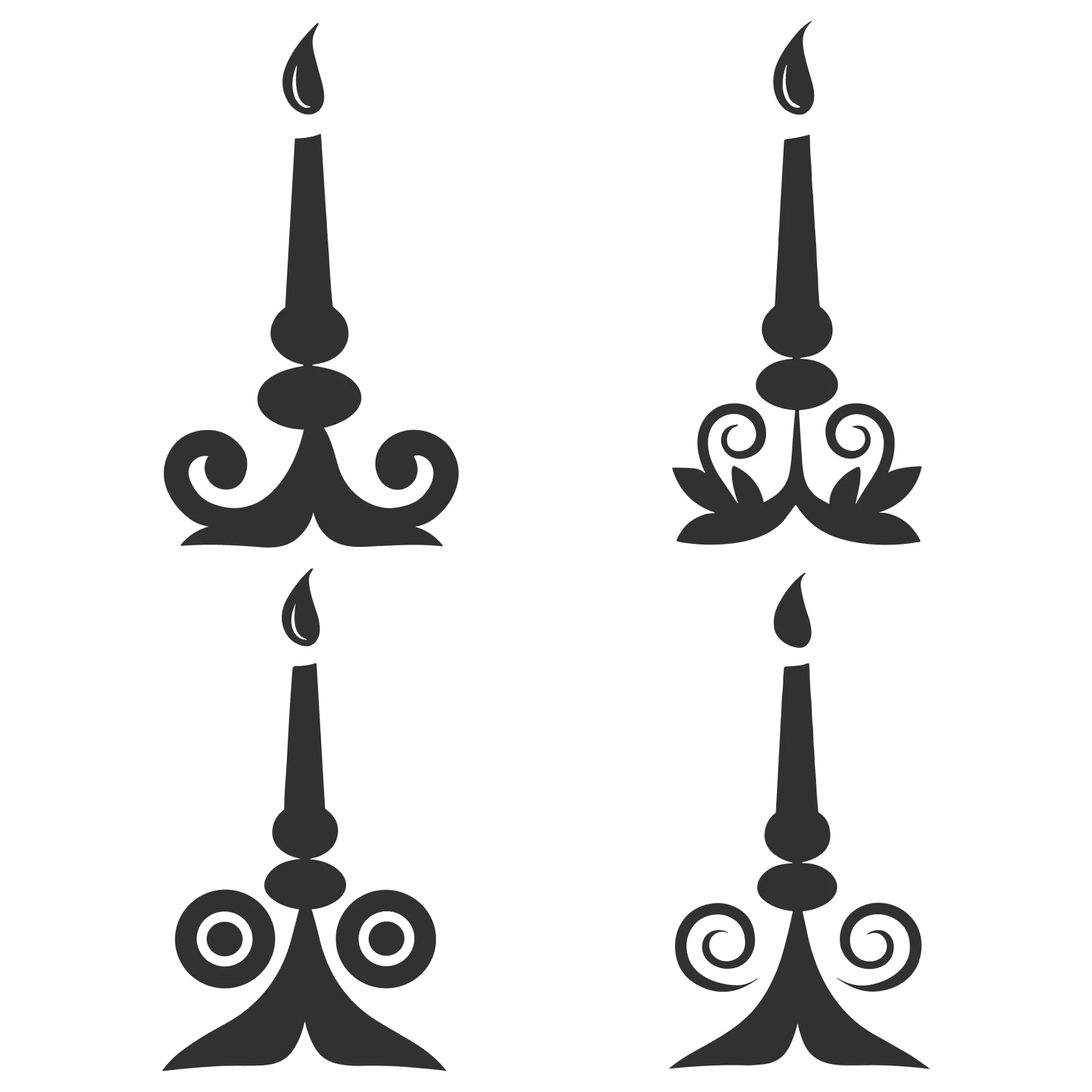 Candles customizable silhouettes set design #35668