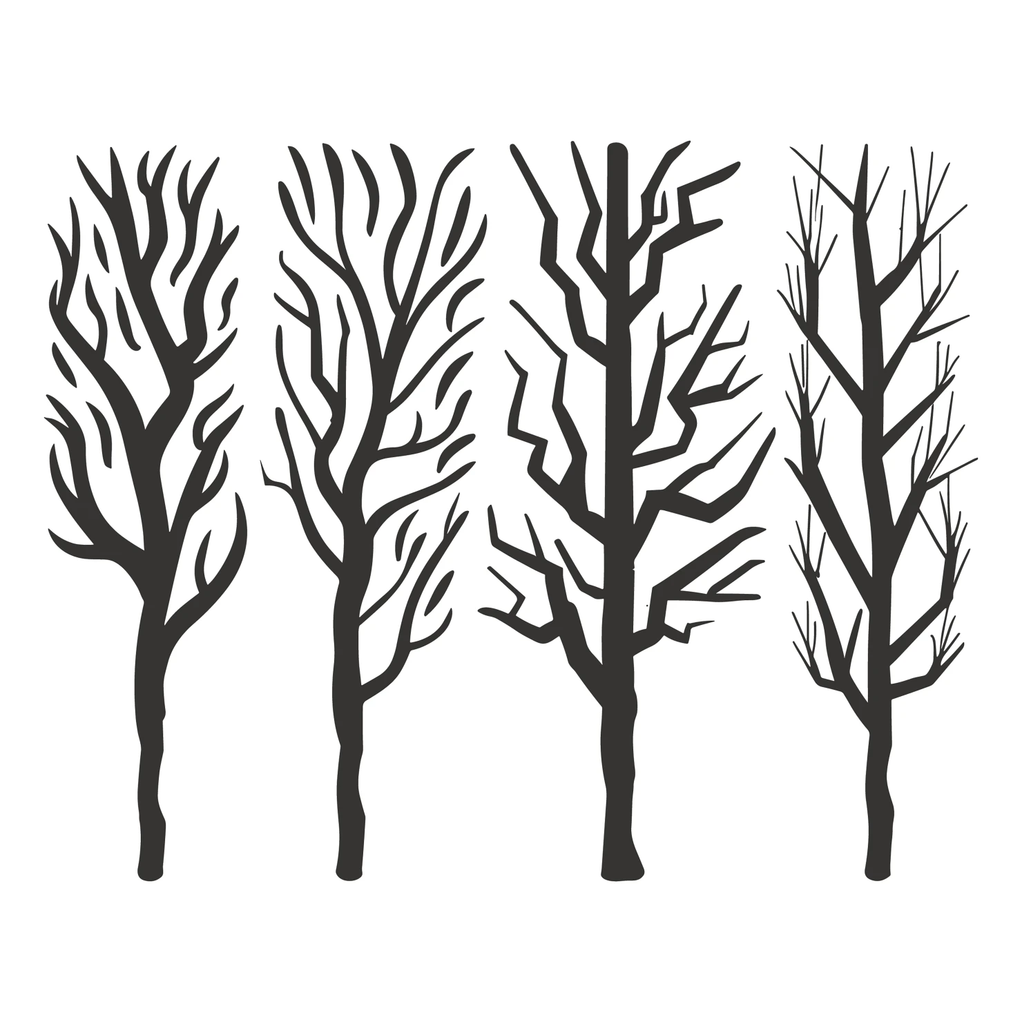 Tree customizable silhouettes set design #35677
