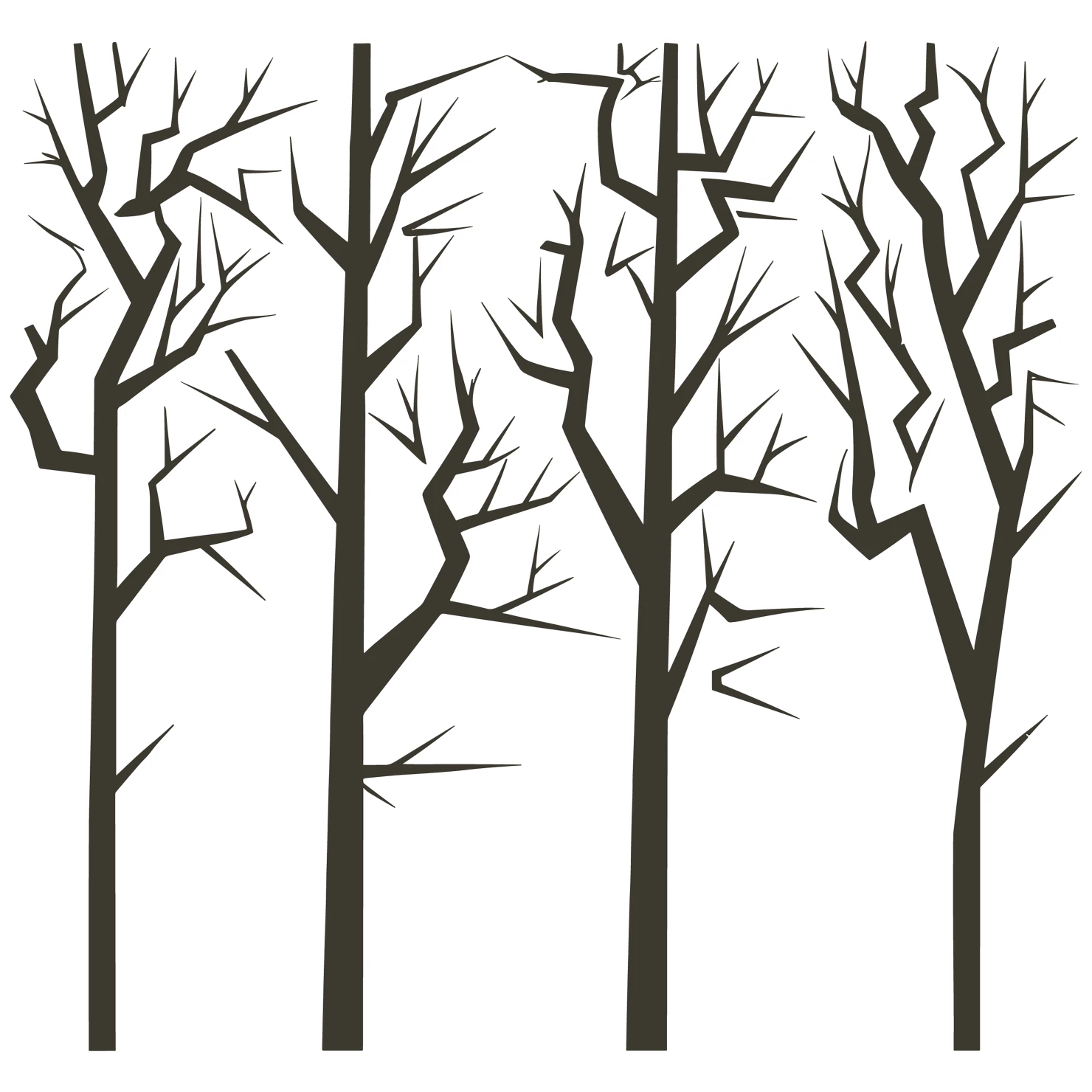 Tree customizable silhouettes set design #35678