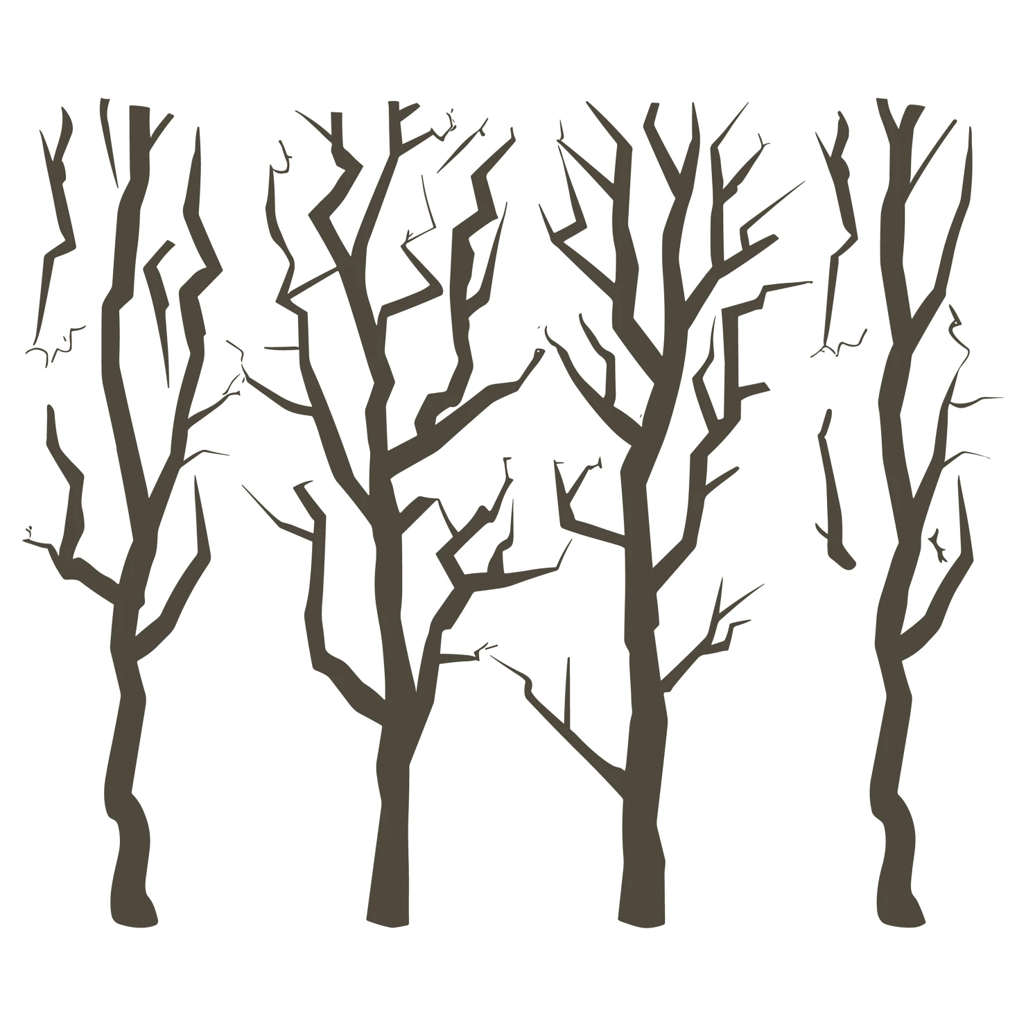 Tree customizable silhouettes set design #35679