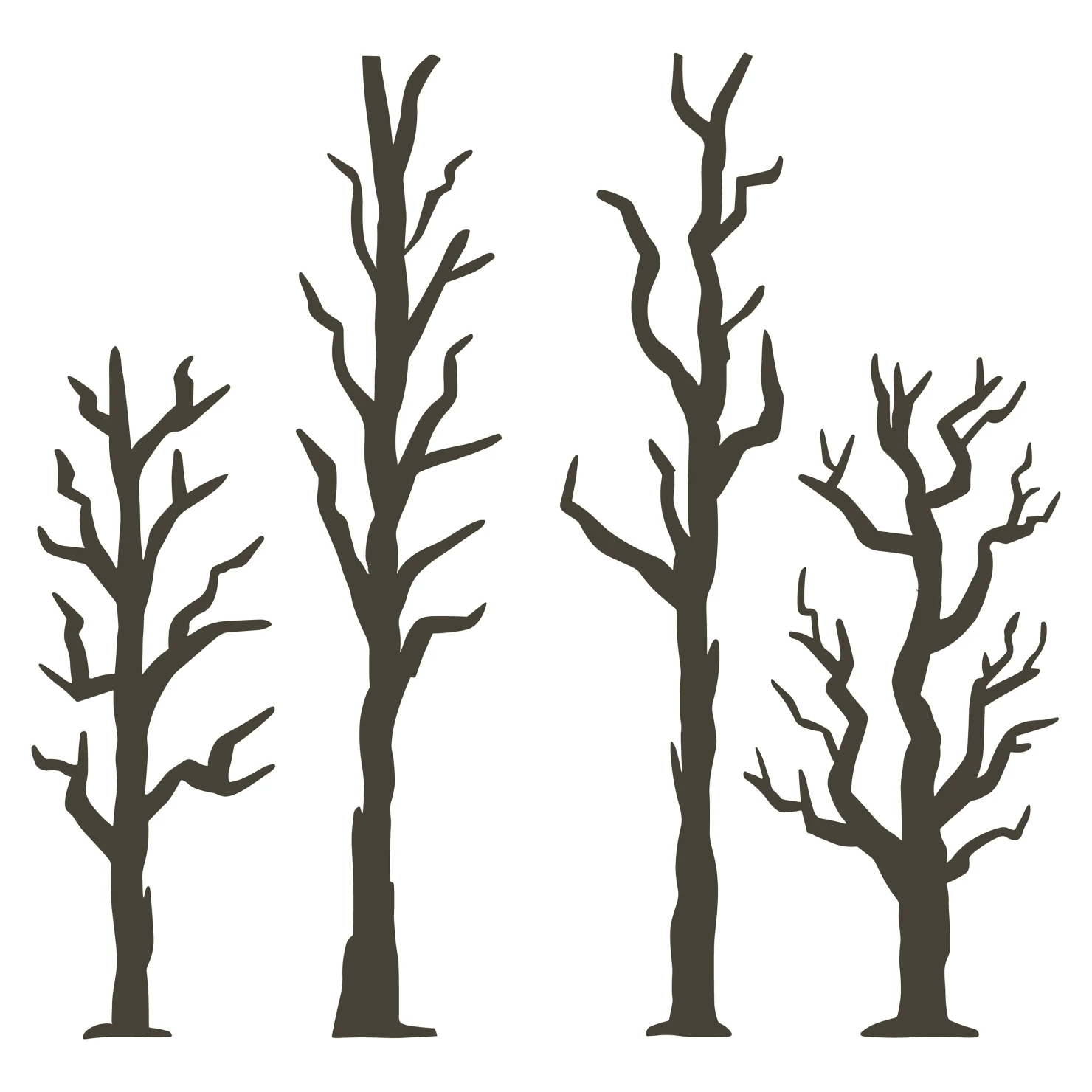 Tree customizable silhouettes set design #35680