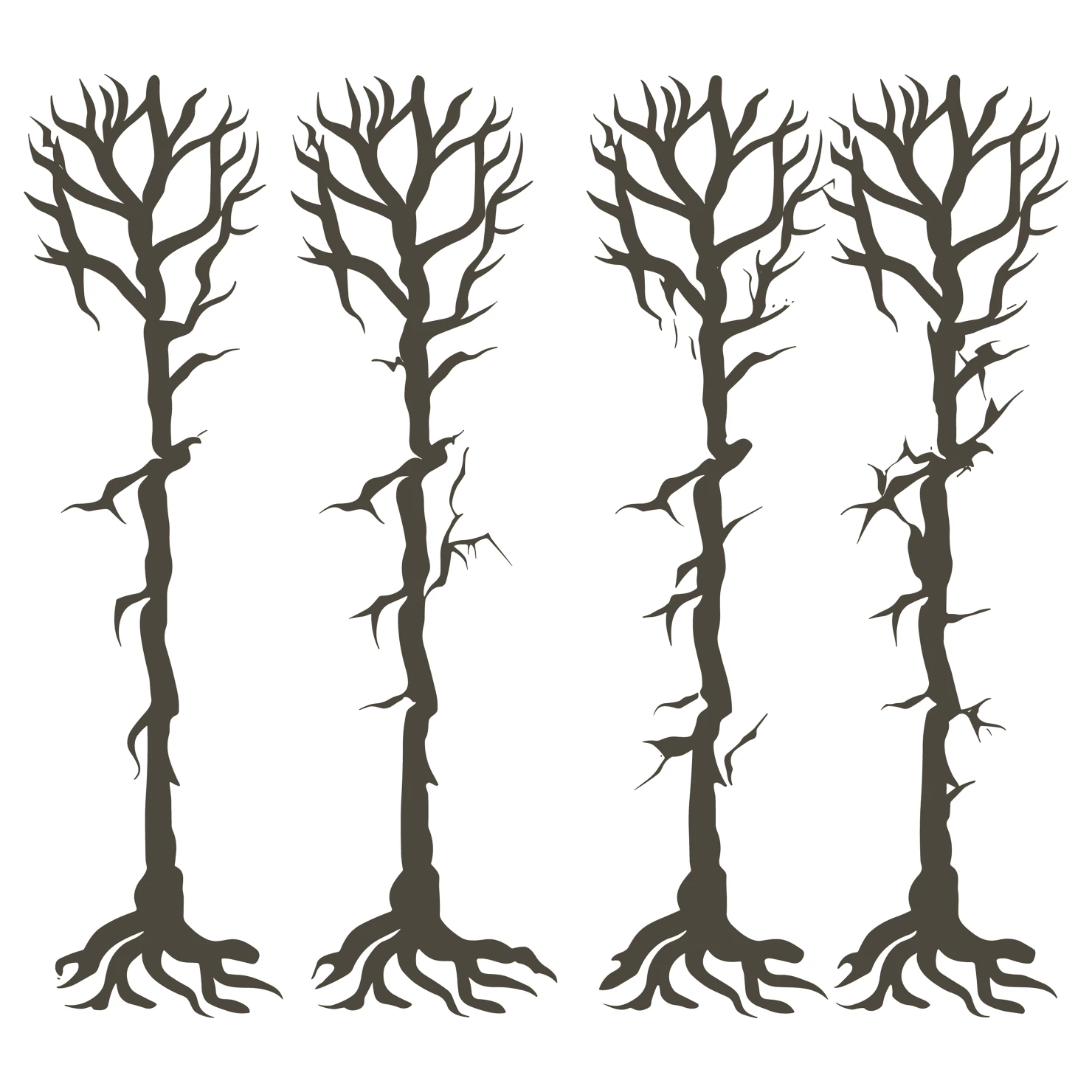 Tree customizable silhouettes set design #35682