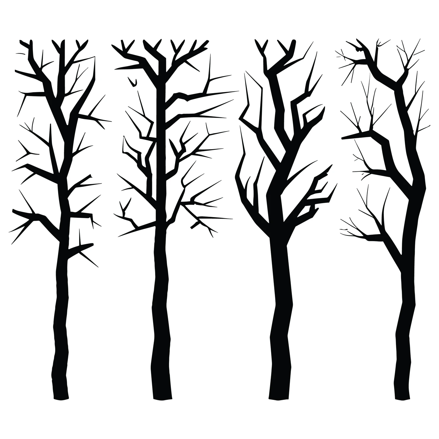Tree customizable silhouettes set design #35684