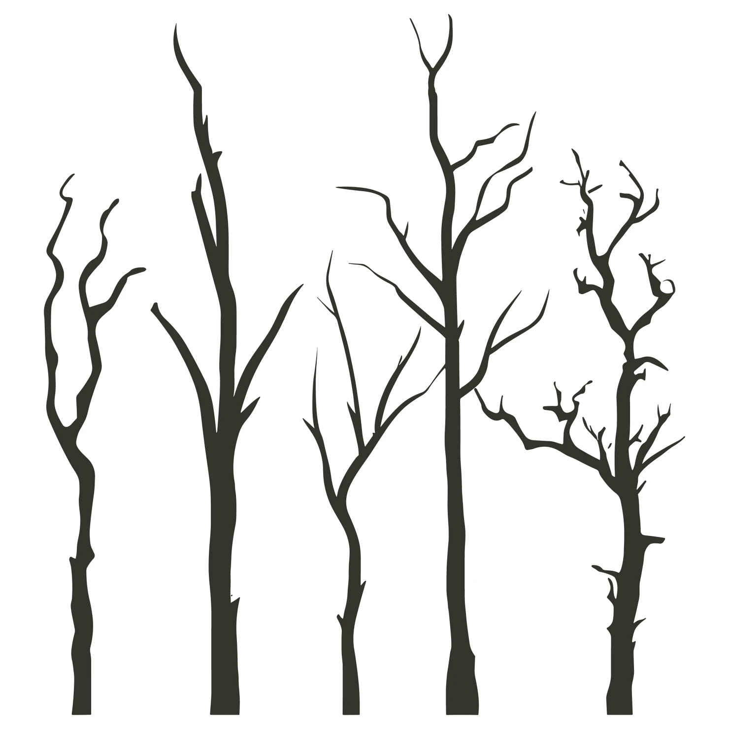 Tree customizable silhouettes set design #35685