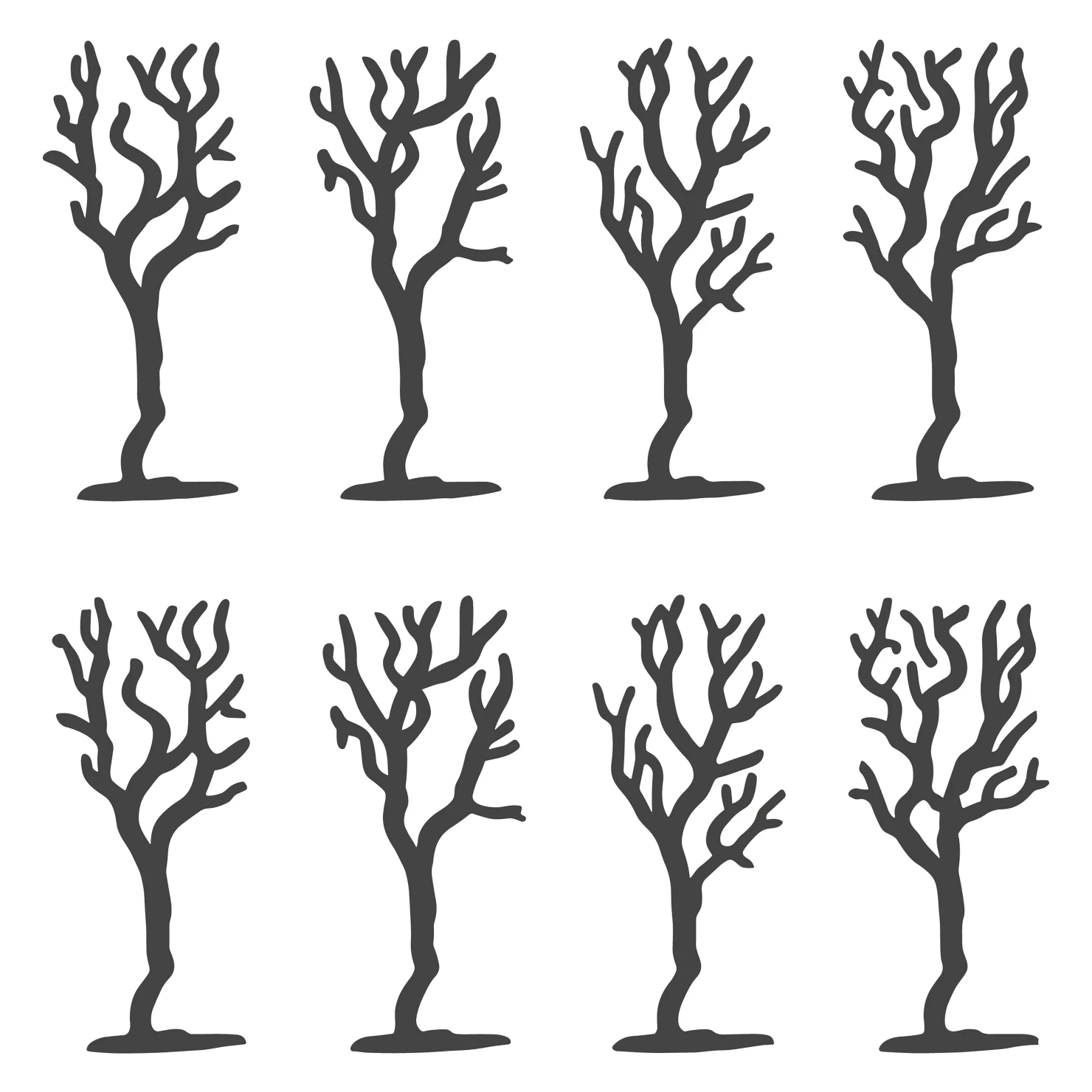 Tree customizable silhouettes set design #35686