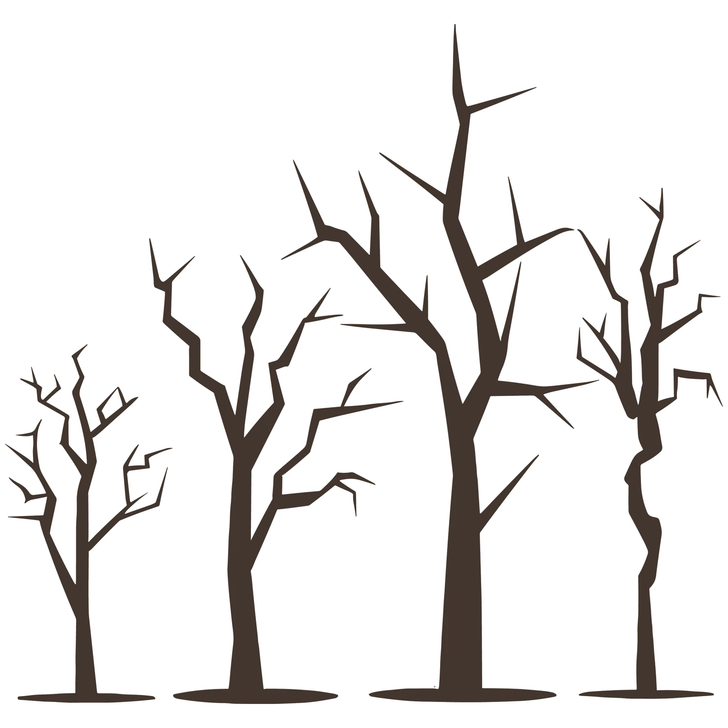 Tree customizable silhouettes set design #35687