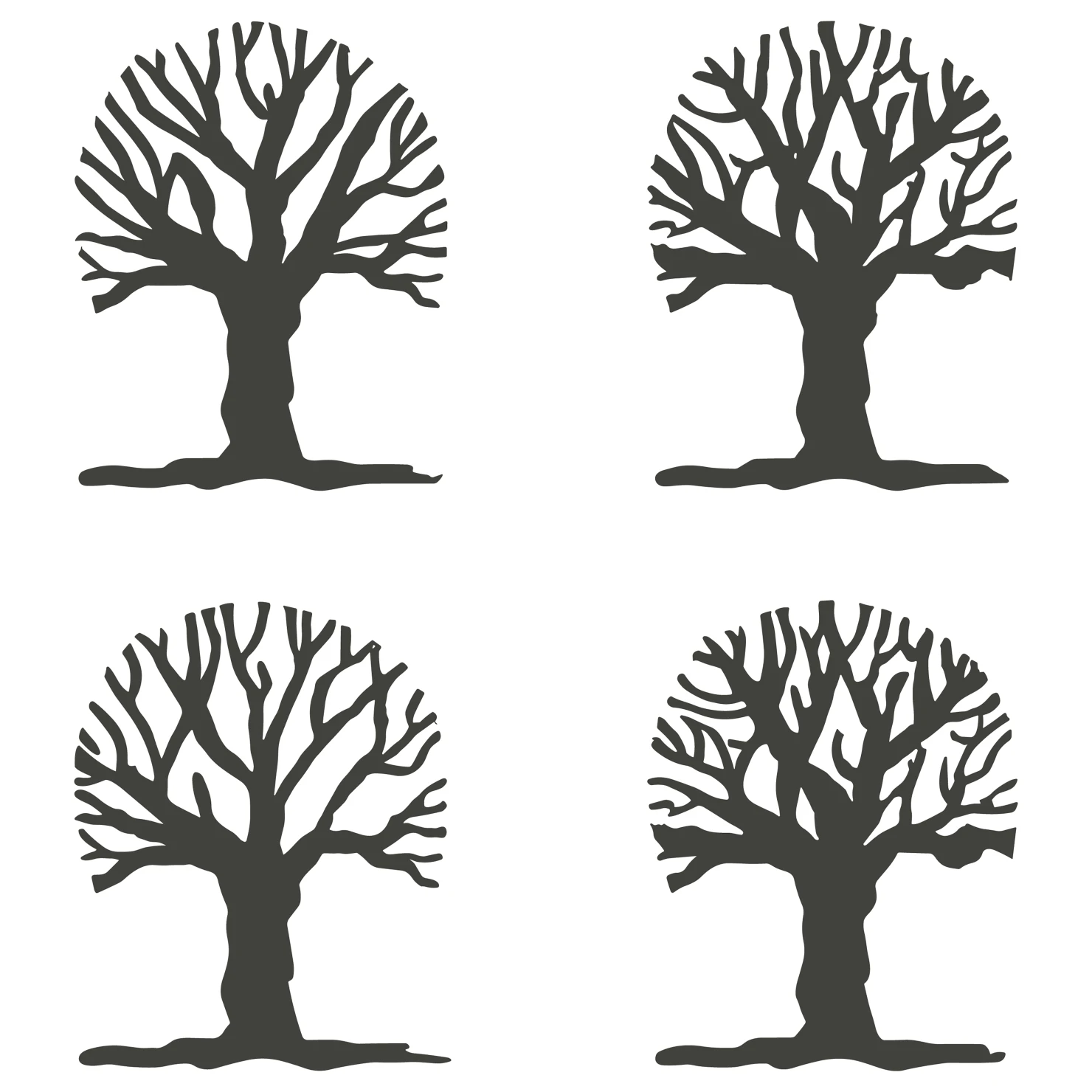 Tree customizable silhouettes set design #35688