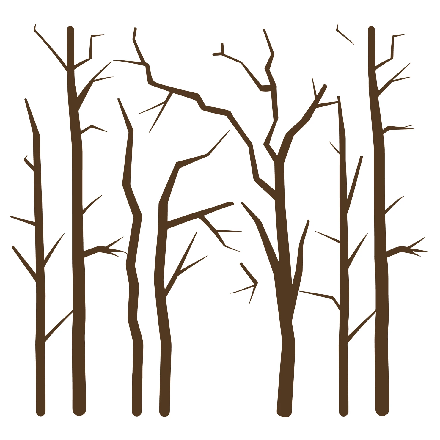 Tree customizable silhouettes set design #35689