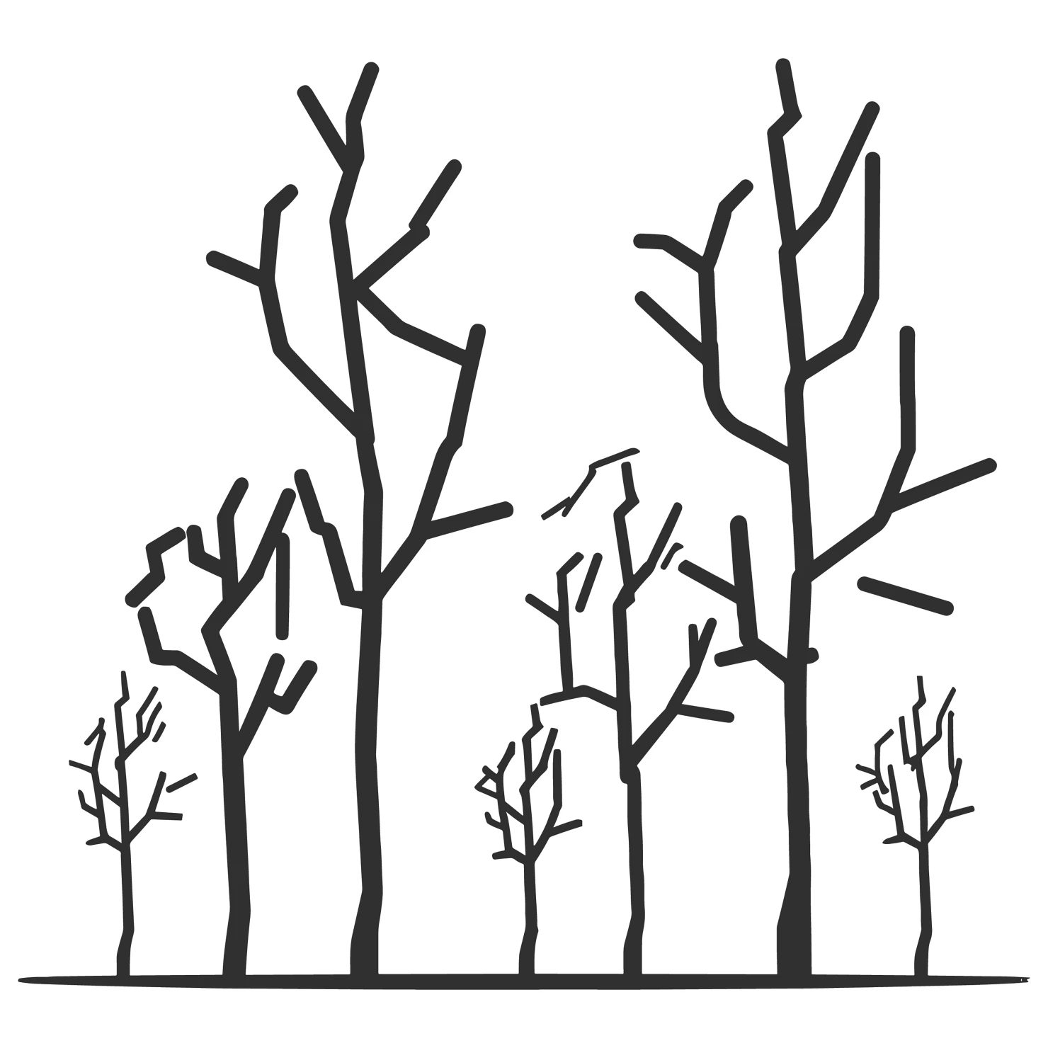 Tree customizable silhouettes set design #35690