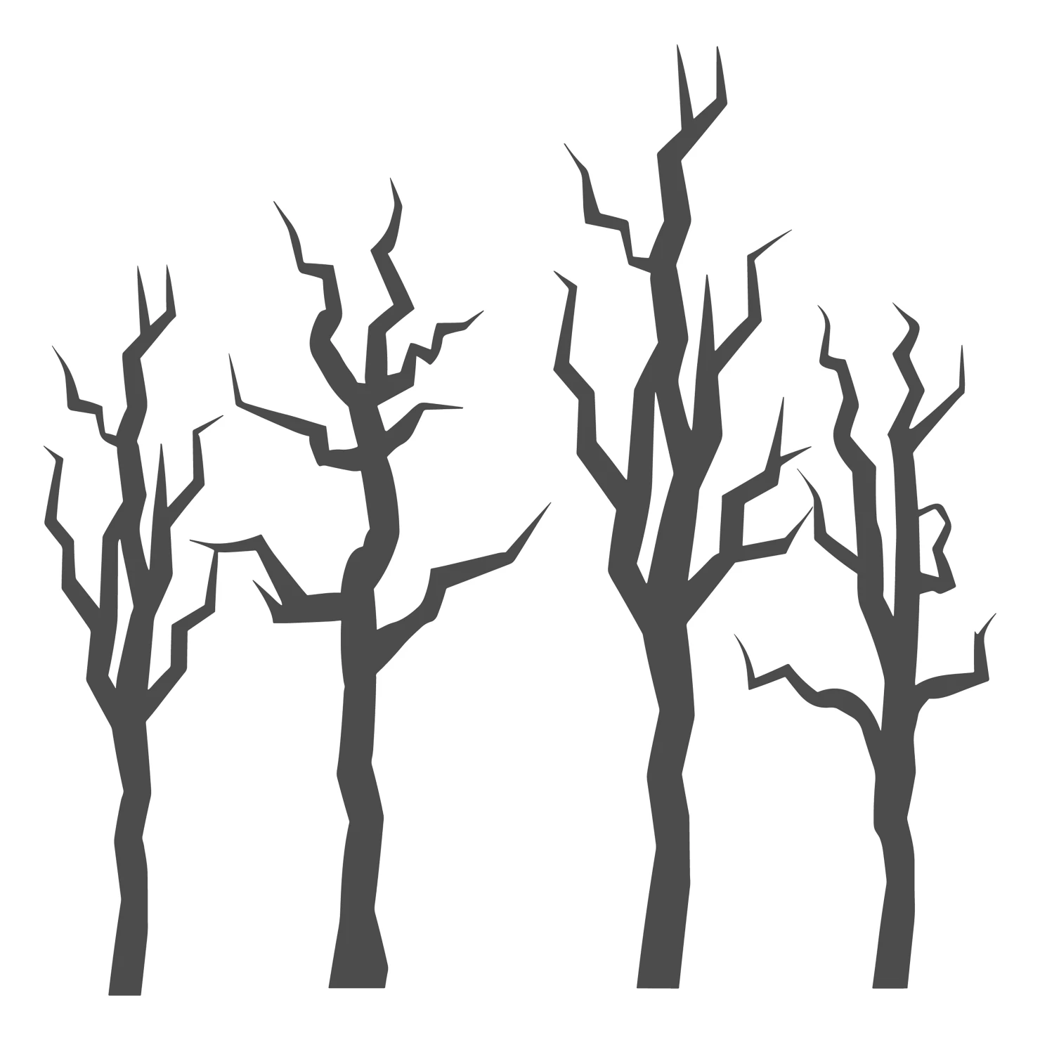 Tree customizable silhouettes set design #35692