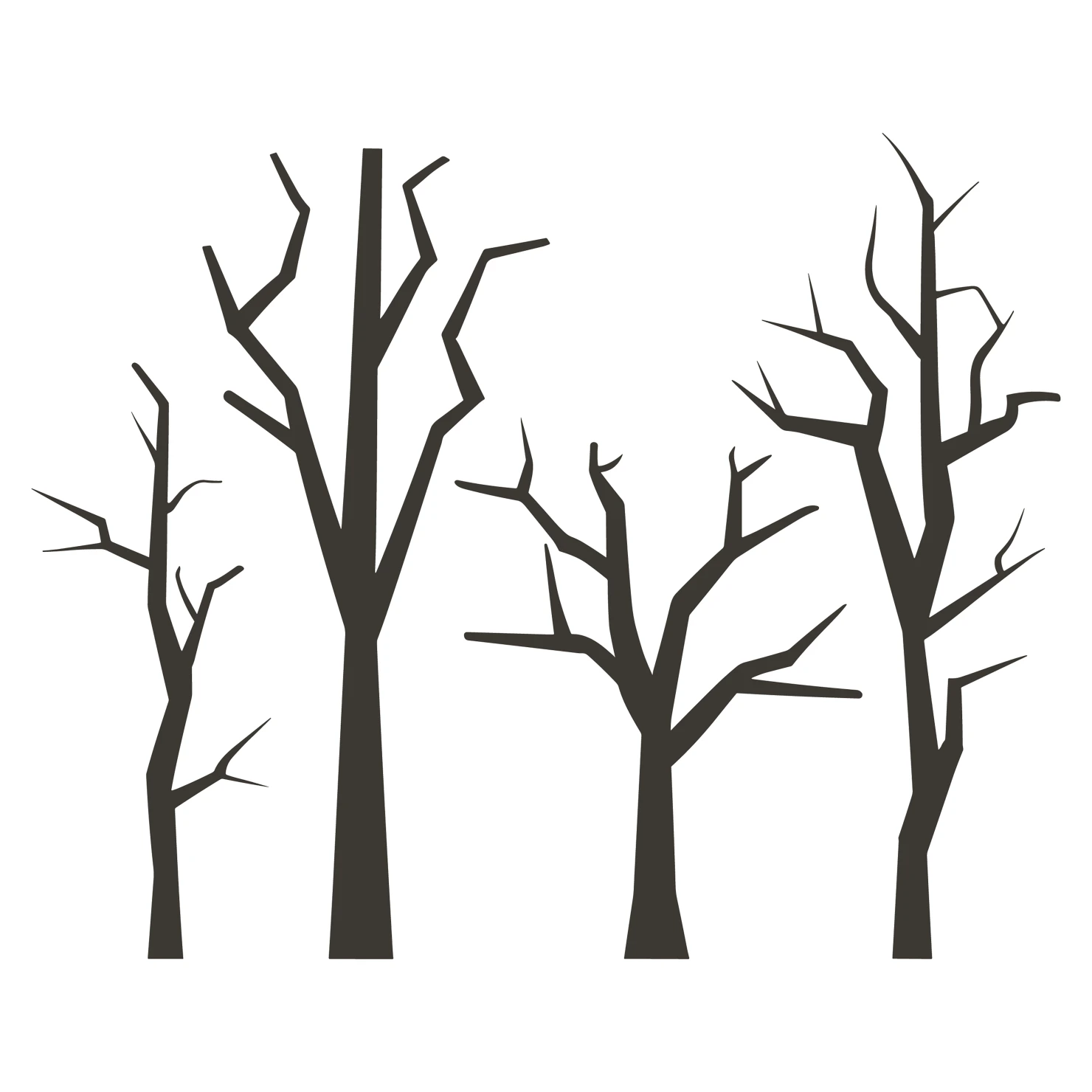 Tree customizable silhouettes set design #35695