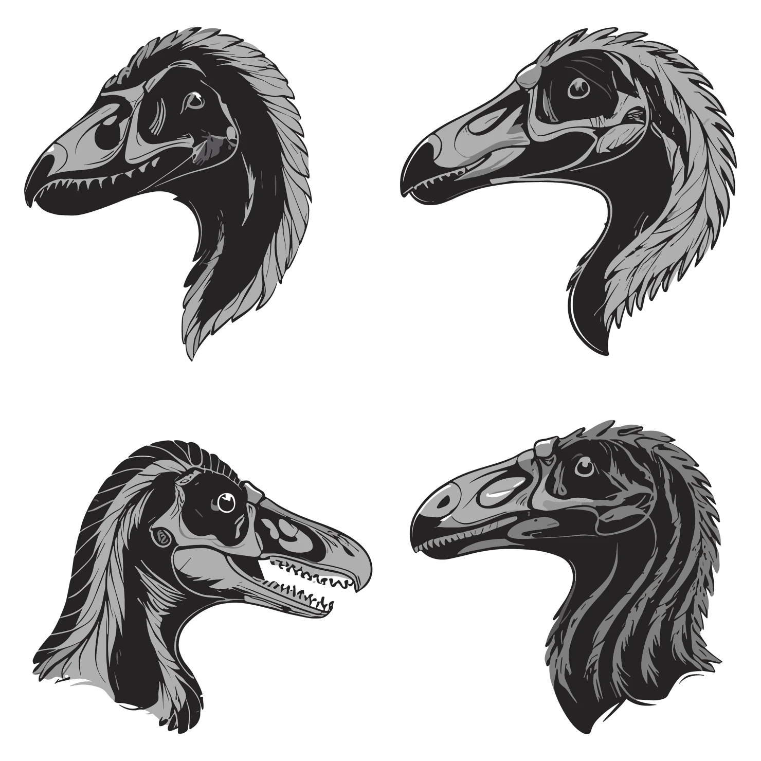 Dragons customizable silhouettes set design #35698