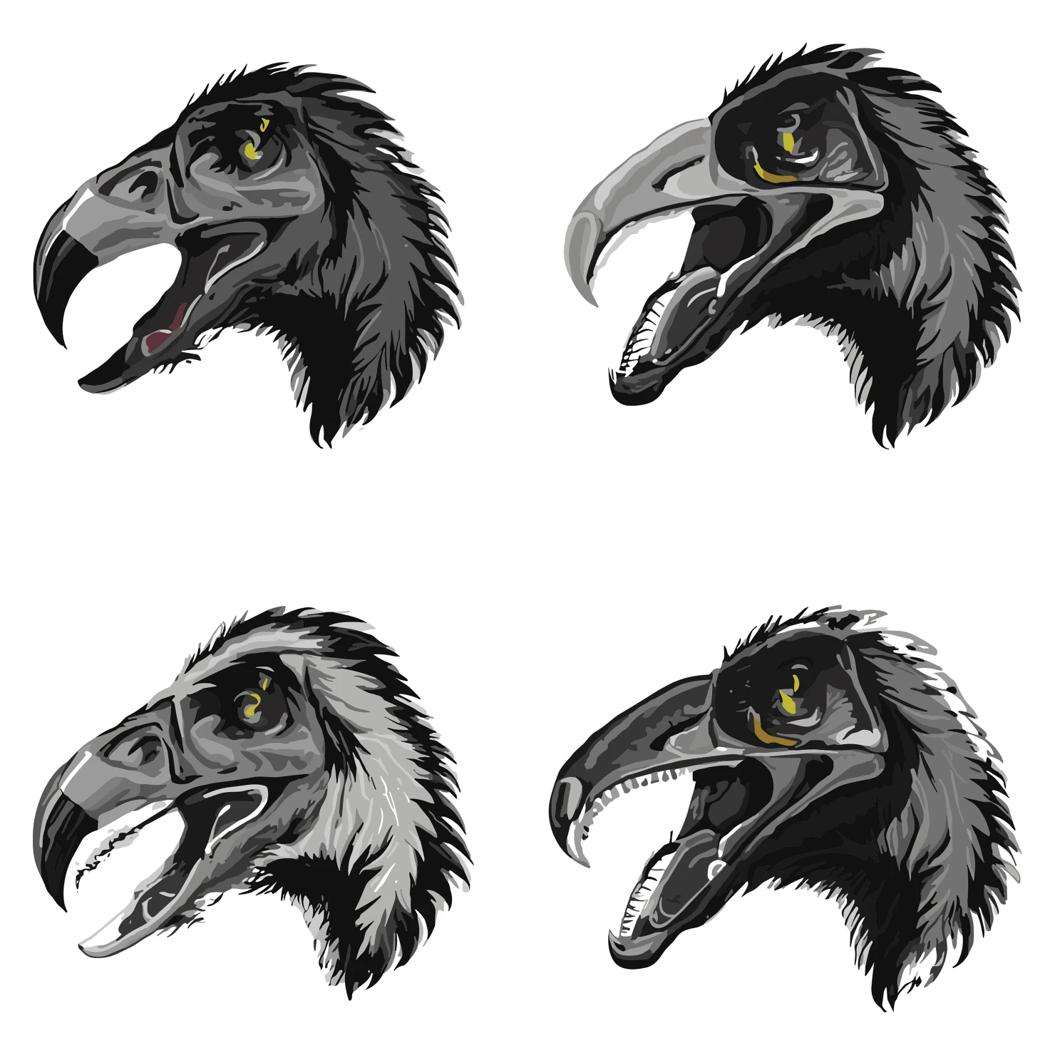 Dragons customizable silhouettes set design #35700