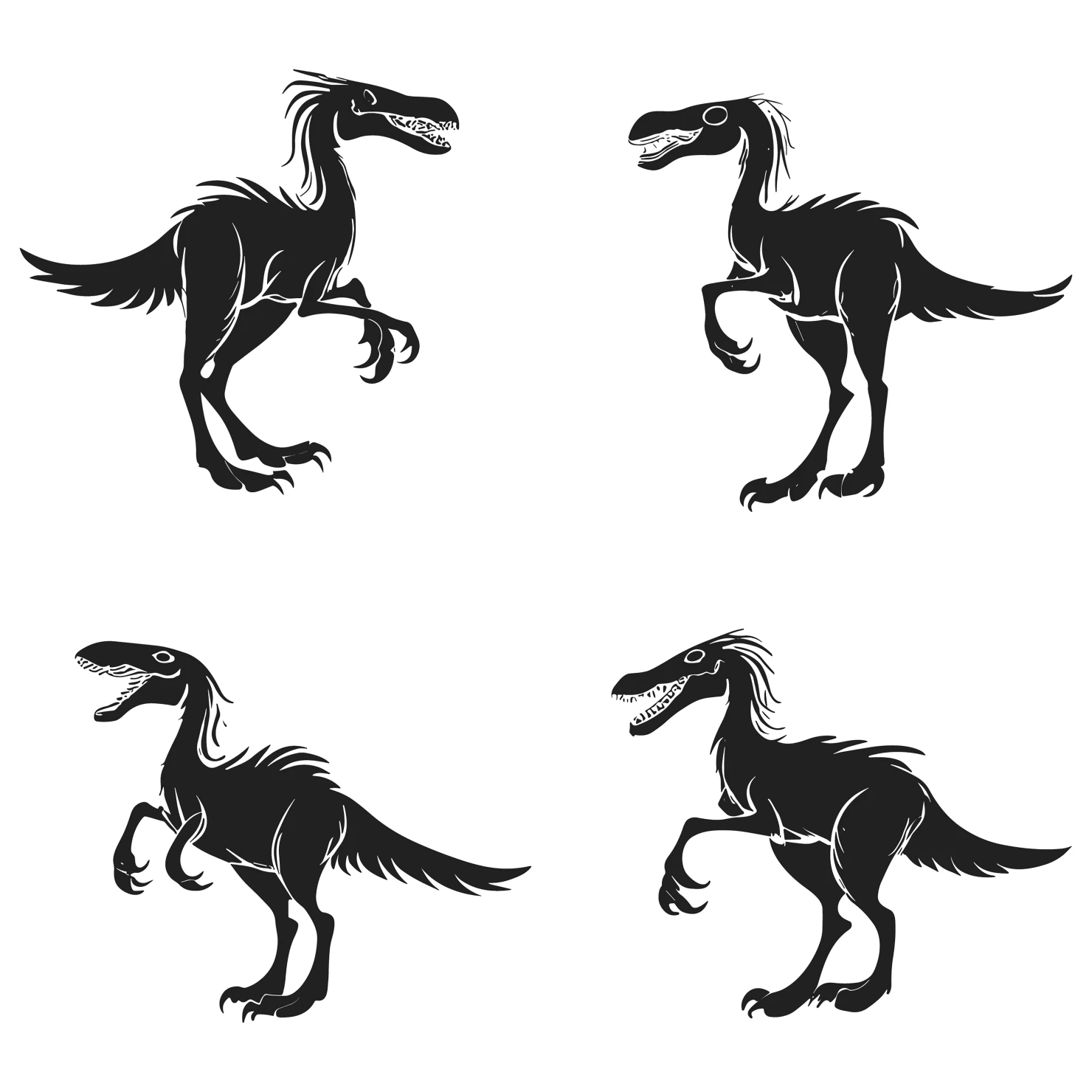 Dragons customizable silhouettes set design #35701