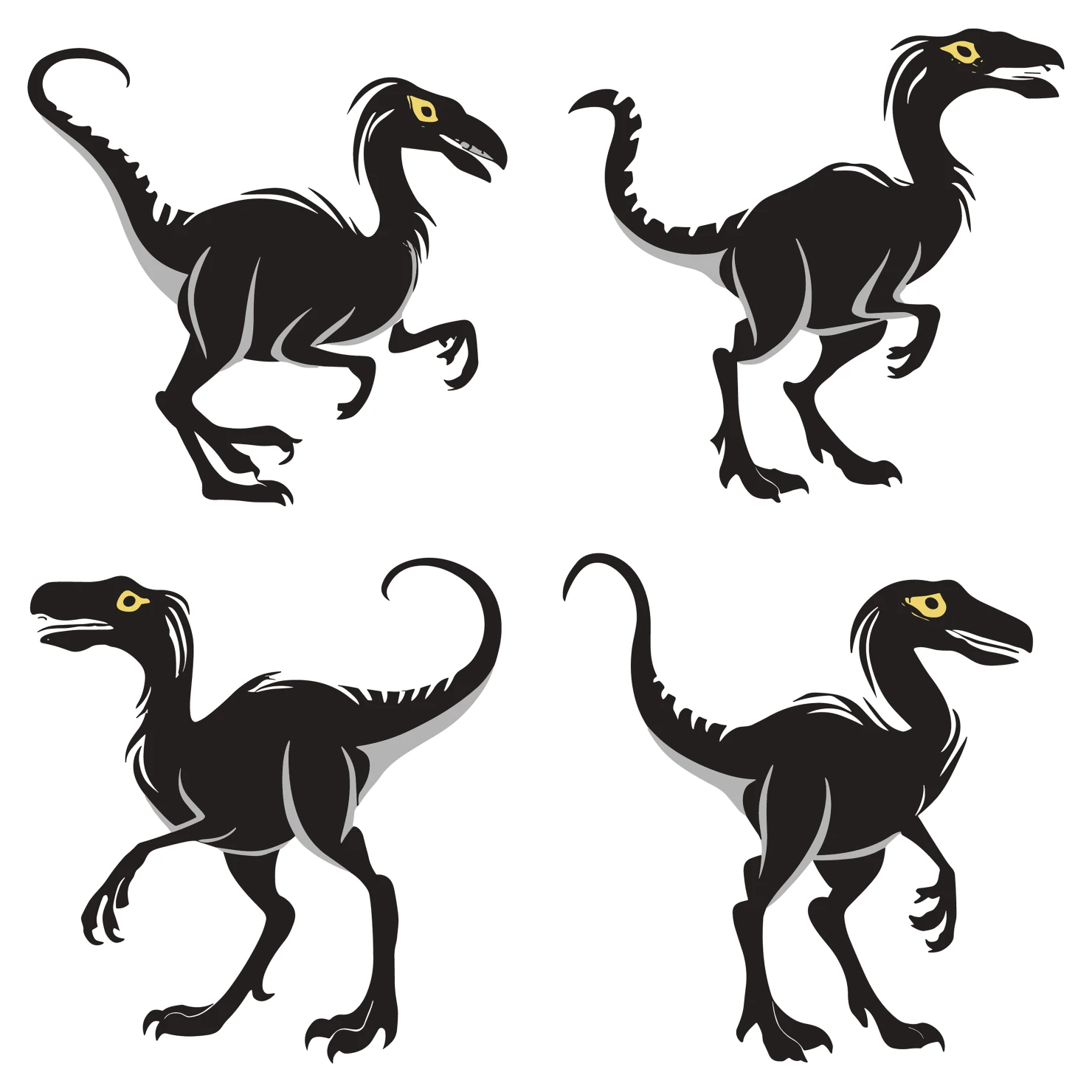 Dragons customizable silhouettes set design #35703