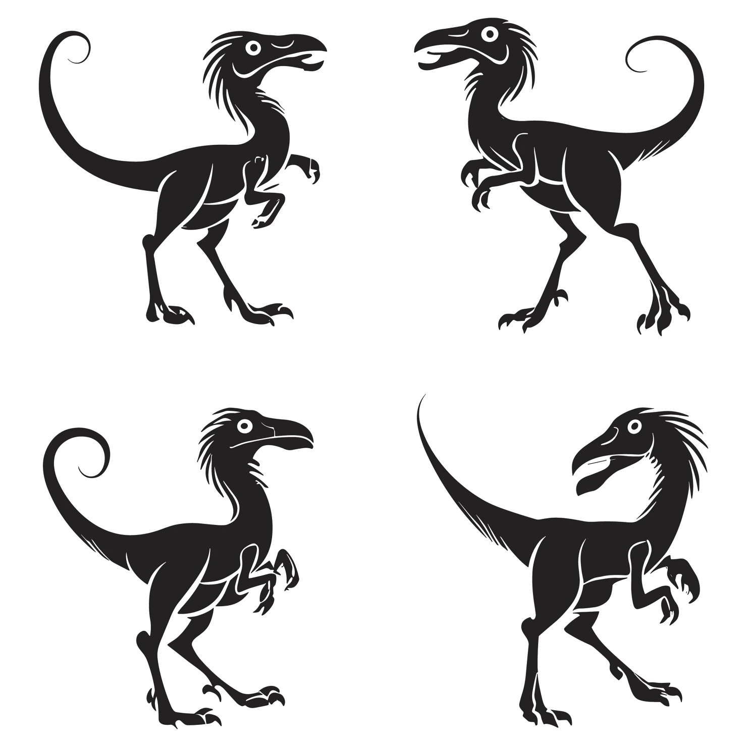 Dragons customizable silhouettes set design #35706