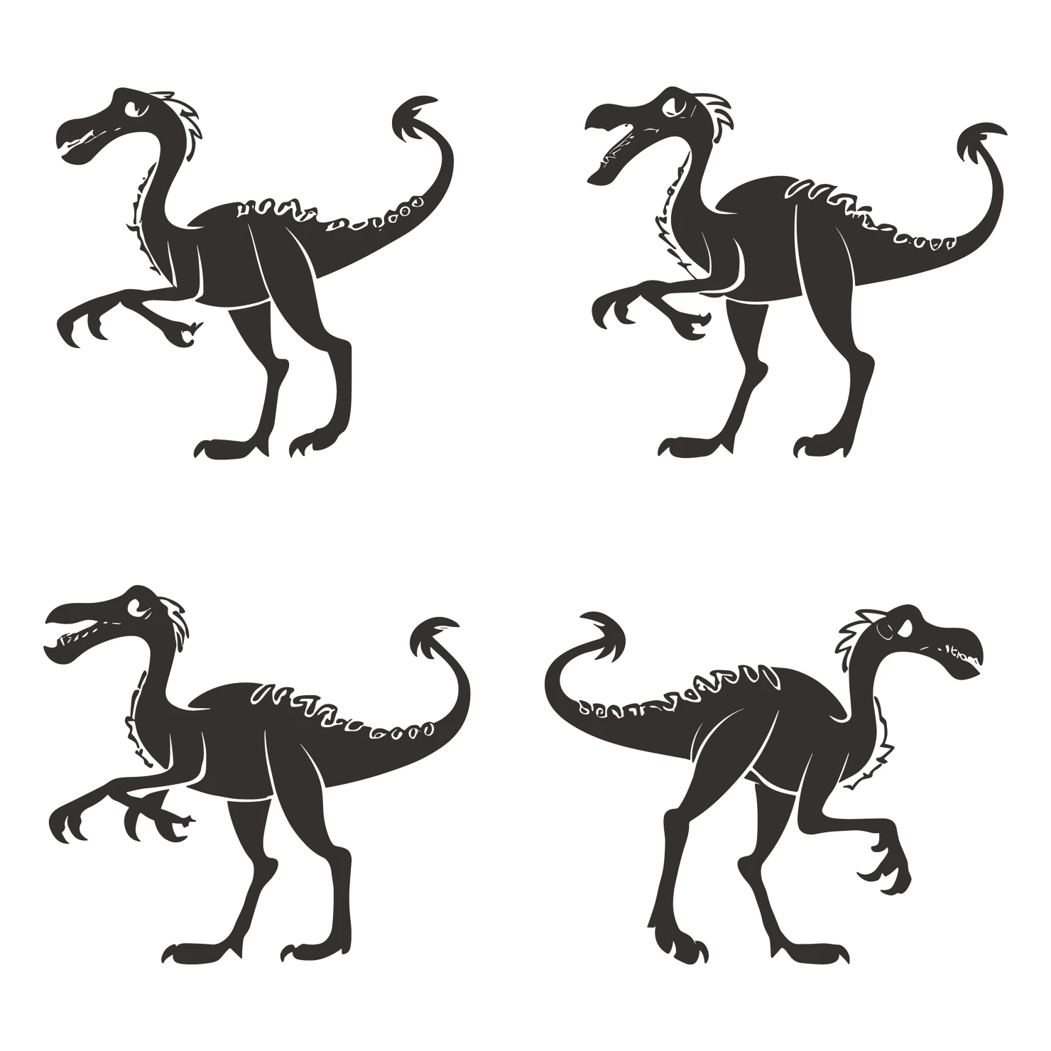 Dragons customizable silhouettes set design #35708