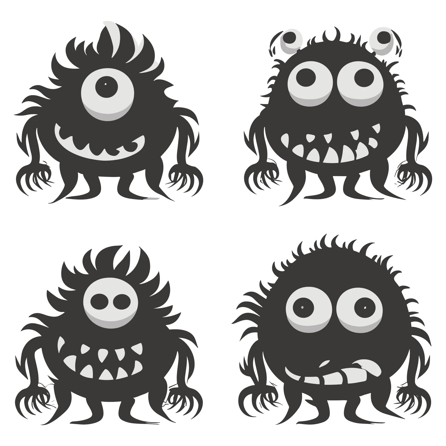 Monsters customizable clip art set design #35709