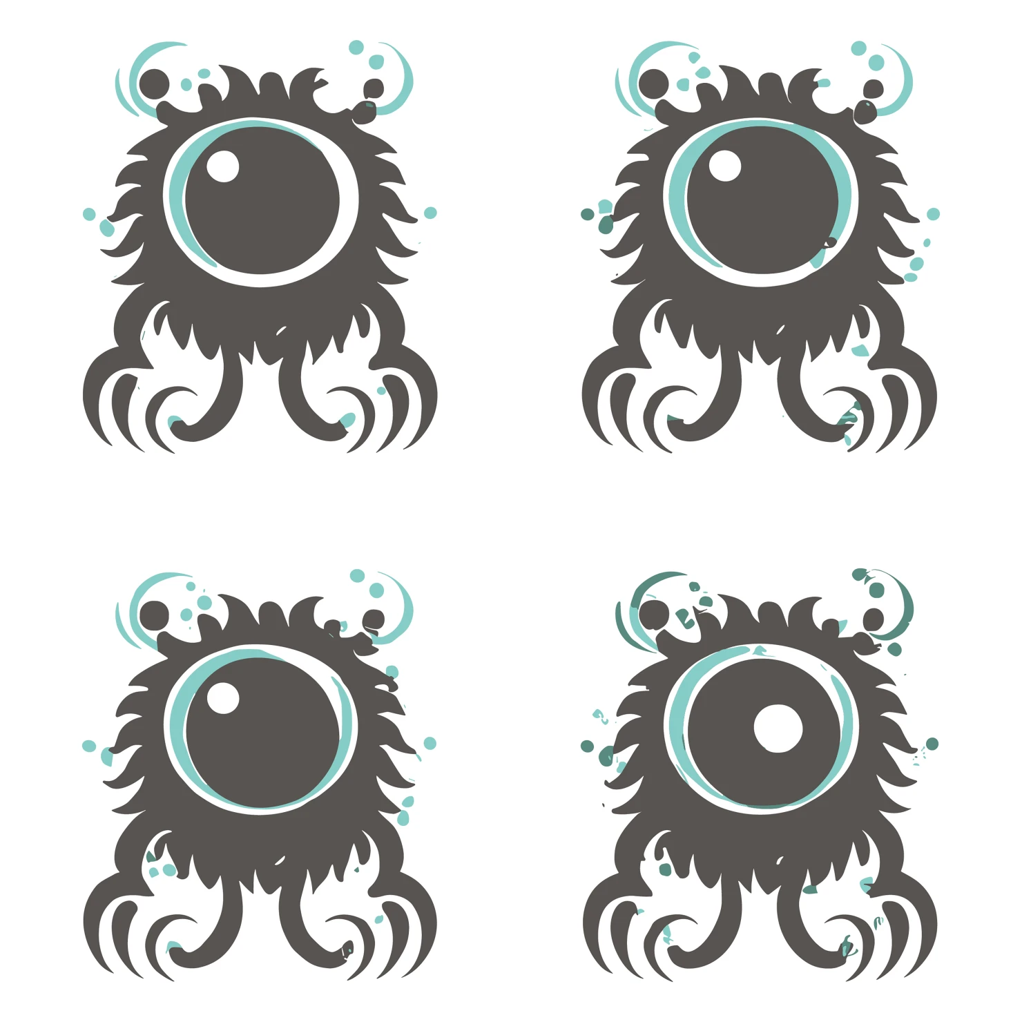 Monsters customizable clip art set design #35710