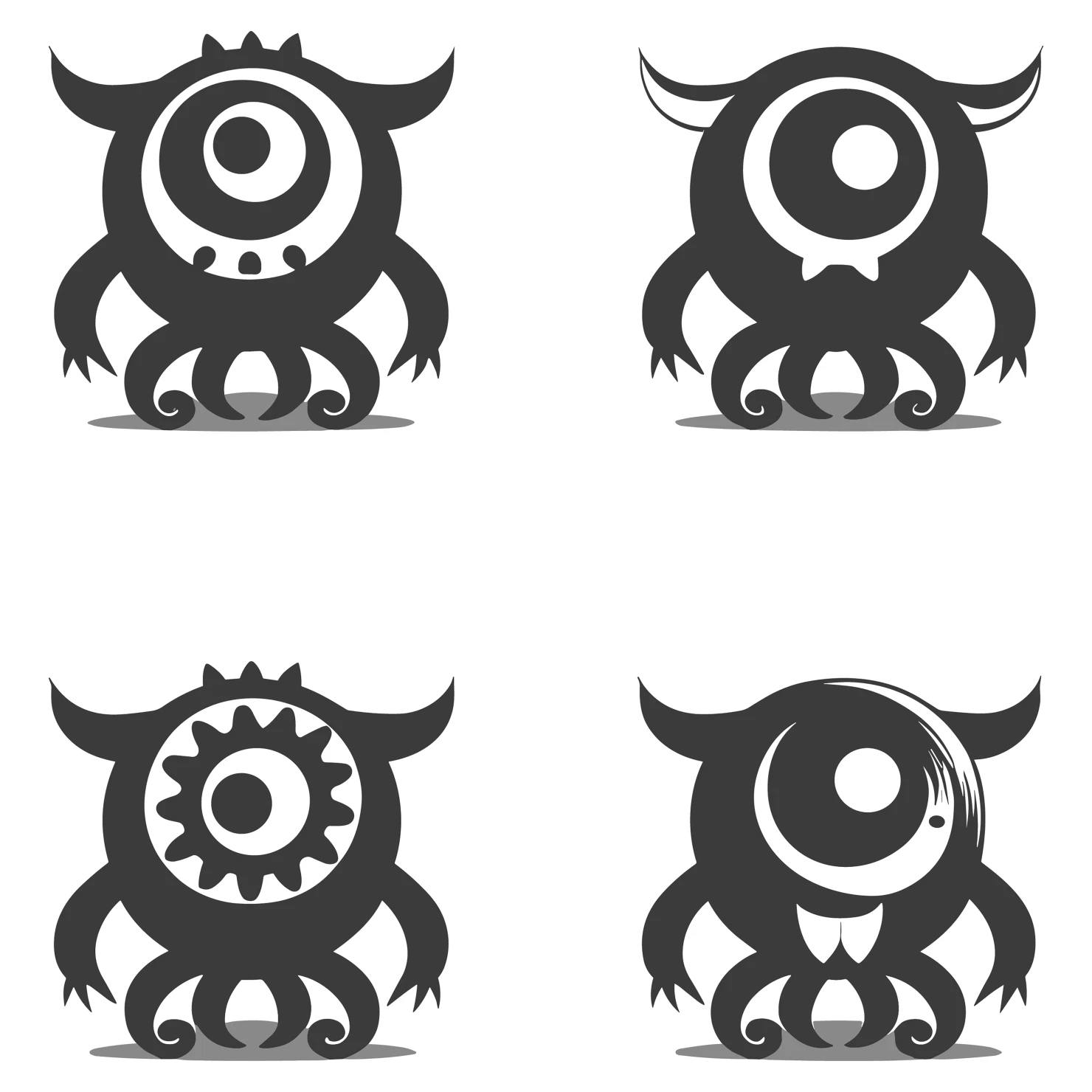 Monsters customizable clip art set design #35711