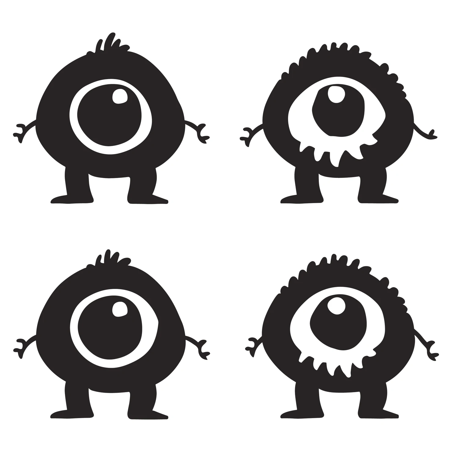 Monsters customizable clip art set design #35718