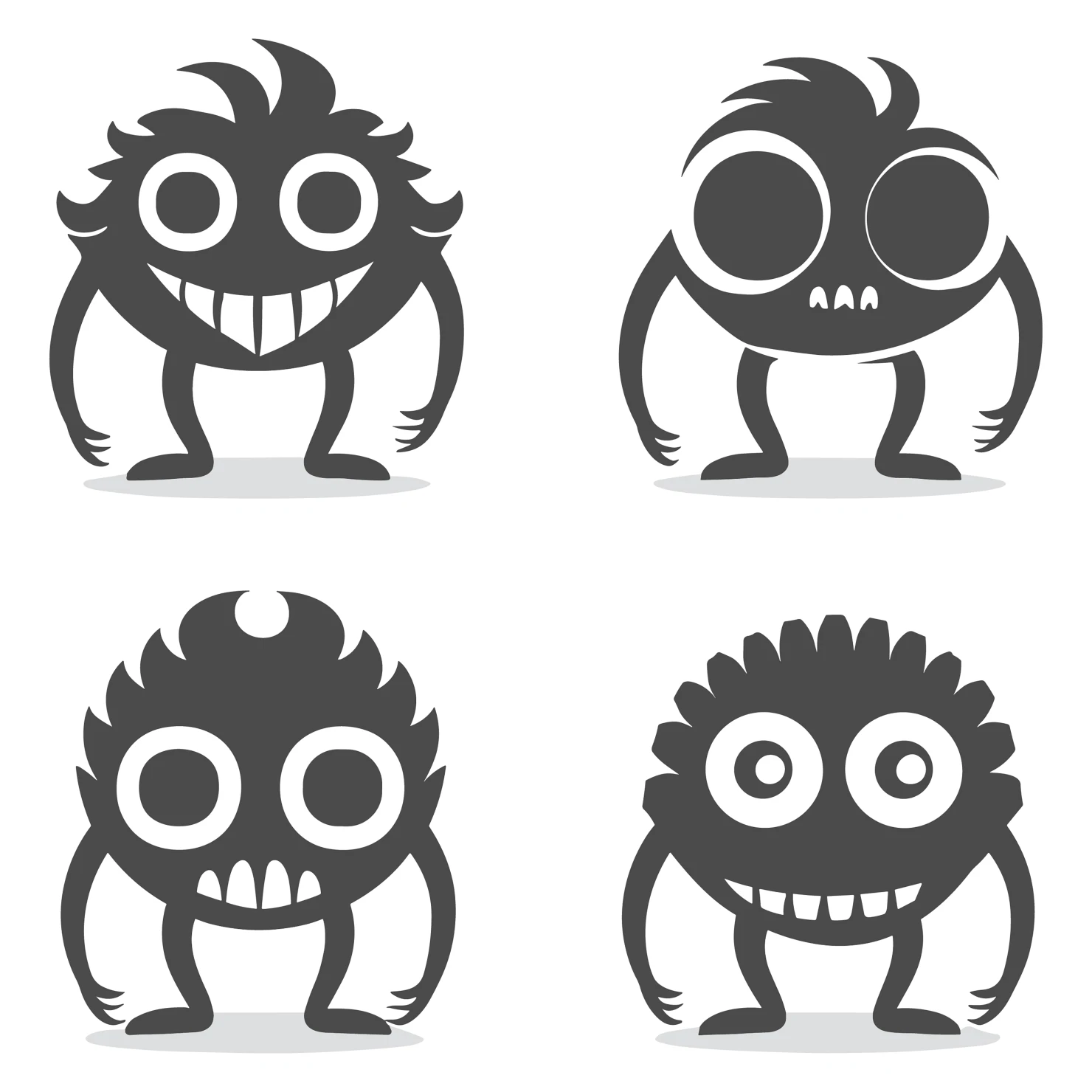 Monsters customizable clip art set design #35719