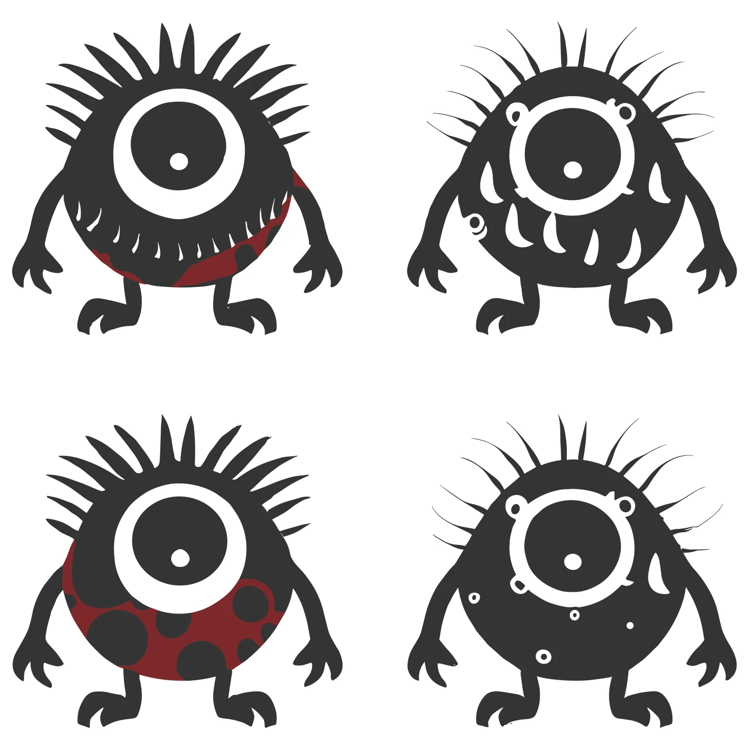 Monsters customizable clip art set design #35721