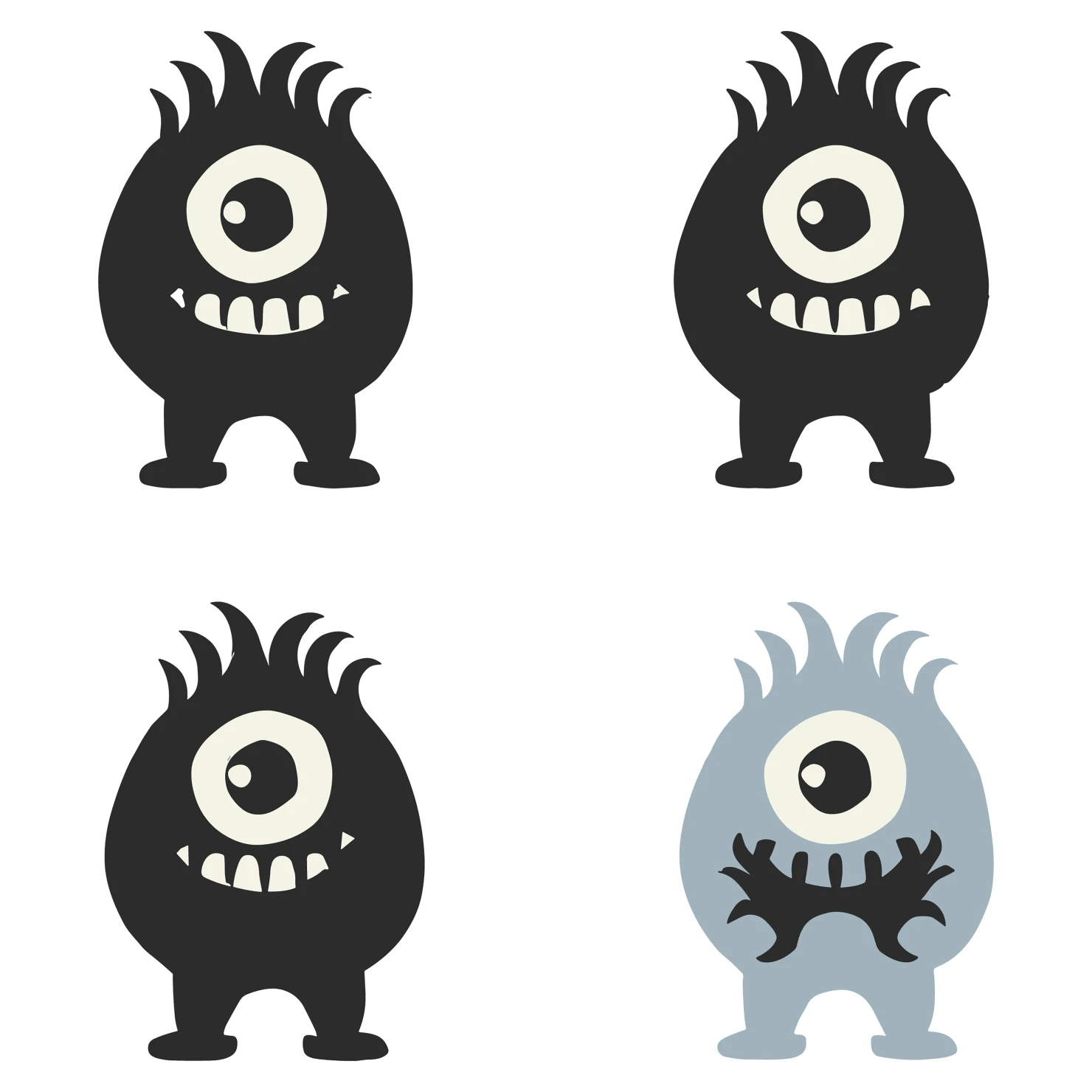 Monsters customizable clip art set design #35722