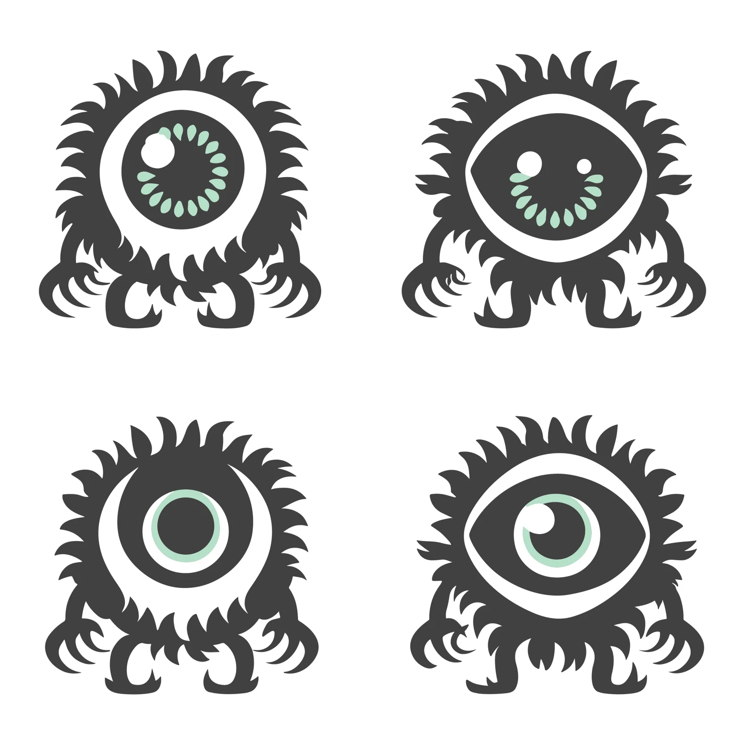 Monsters customizable clip art set design #35723