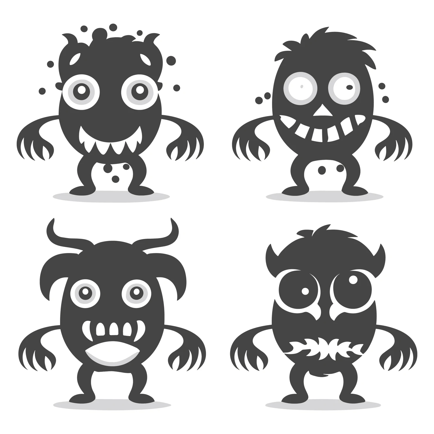 Monsters customizable clip art set design #35725
